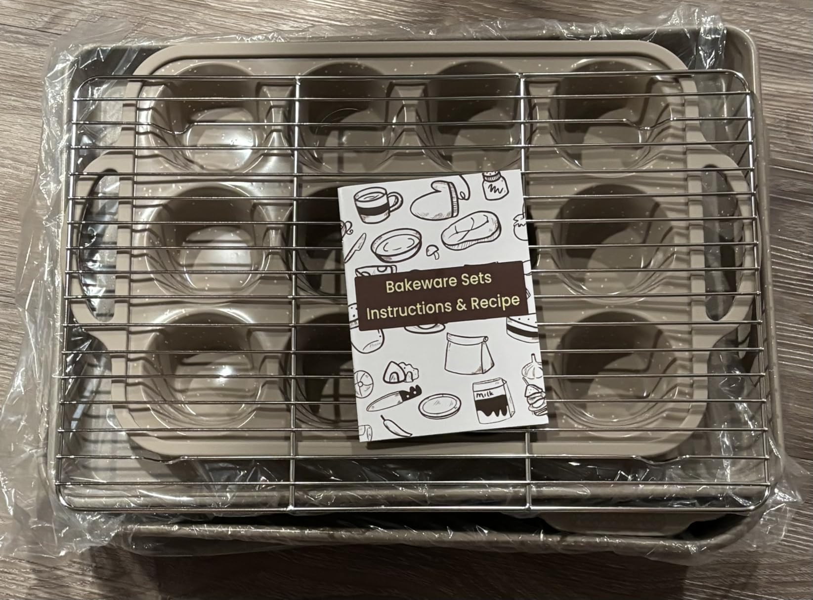 8 Pcs Baking Pans Set | Silicone Bakeware with Metal Reinforced Frame, Nonstick, Stackable Carbon Steel, Non Toxic, Brown customer photo 1