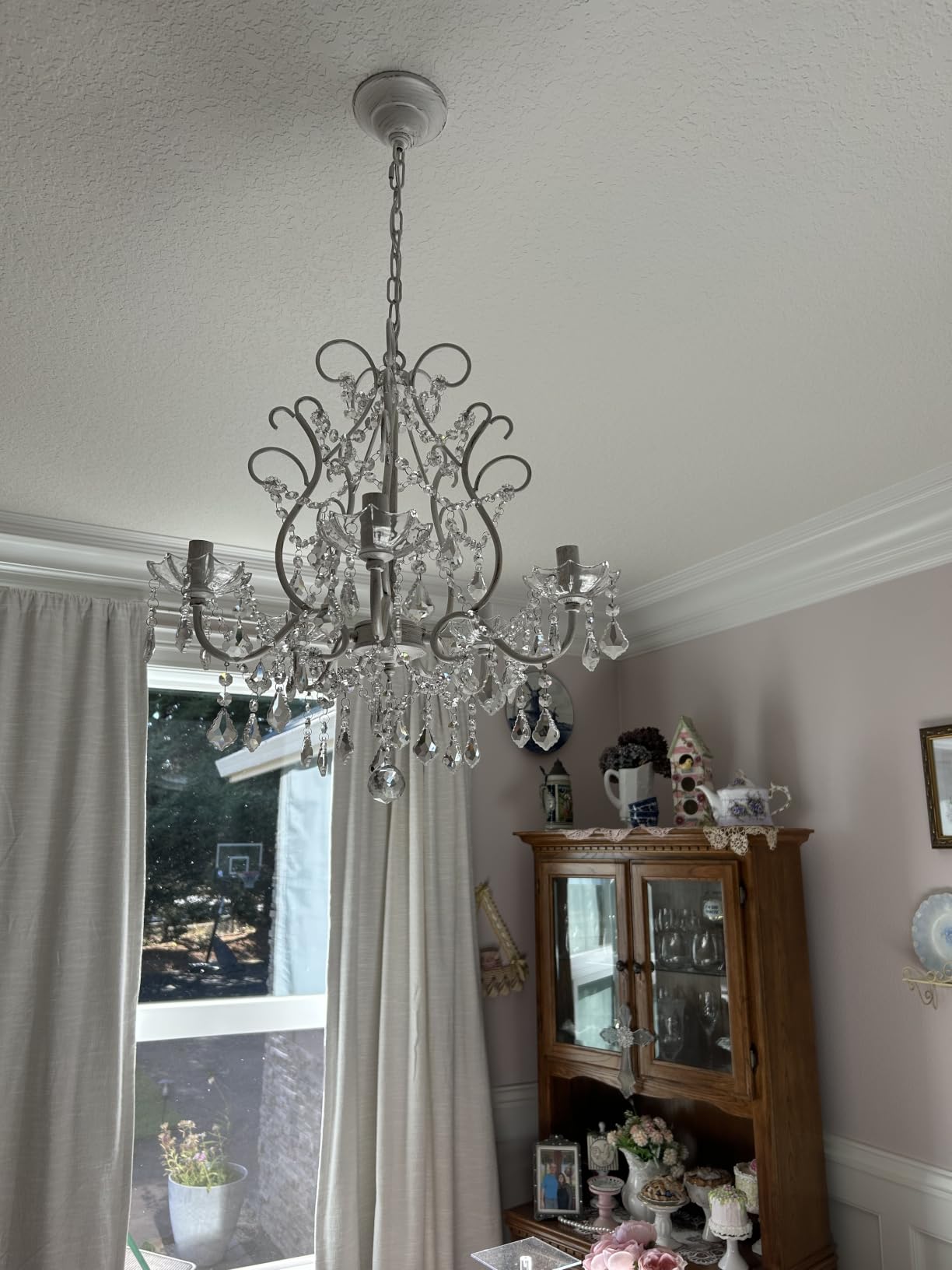 WUZUPS 5-Light Crystal Candle Chandelier Pendant Ceiling Light Modern Lighting Fixture for Bedroom Hallway Bar Kitchen Bathroom customer photo 2