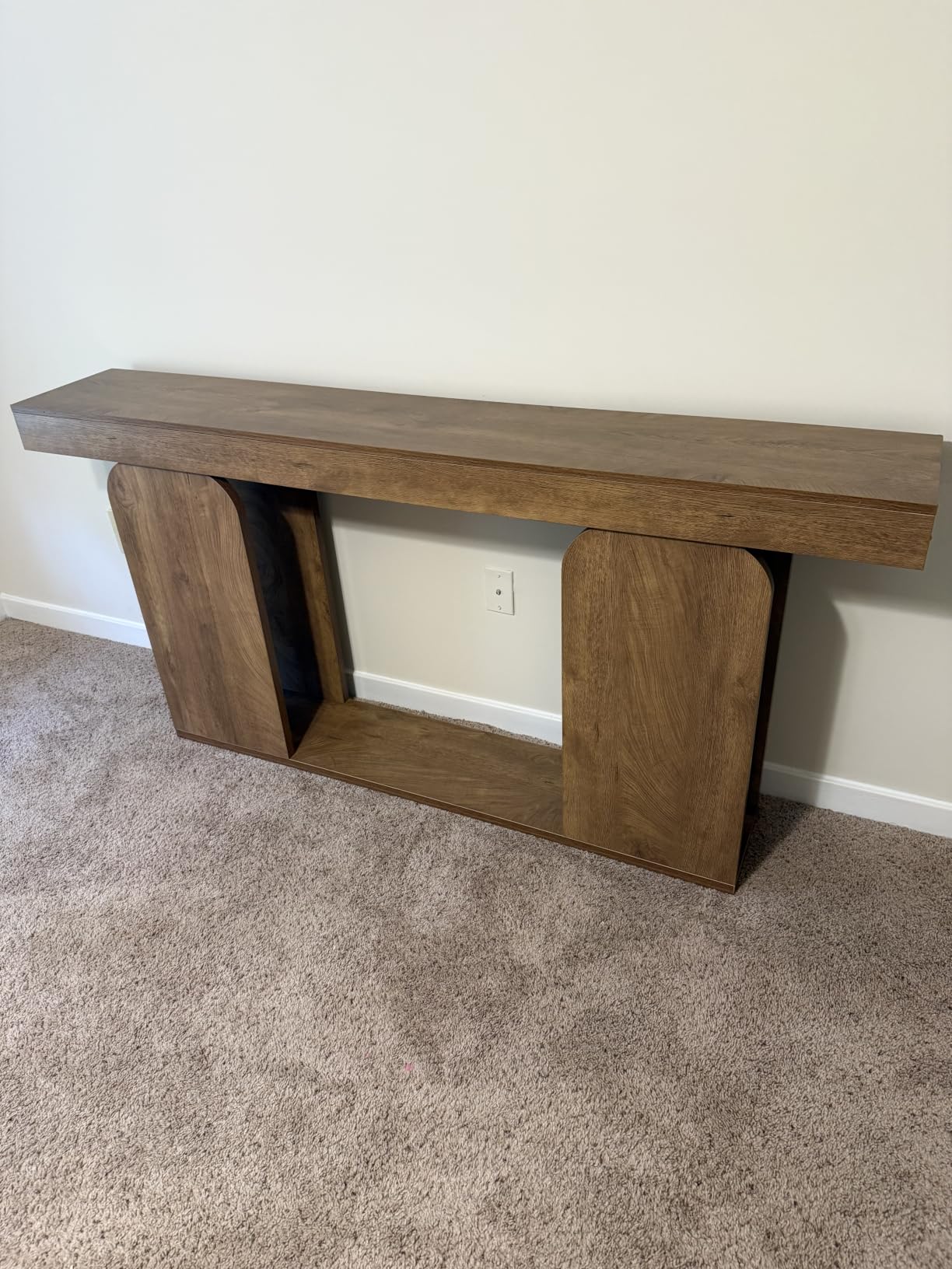 Tribesigns 70.9-Inch Extra Long Sofa Table, Farmhouse Console Tables with Wood Frame and Storage Shelf, 2-Tier Wood Table Behind Couch for Living Room, Hallway, Foyer, Black customer photo 2