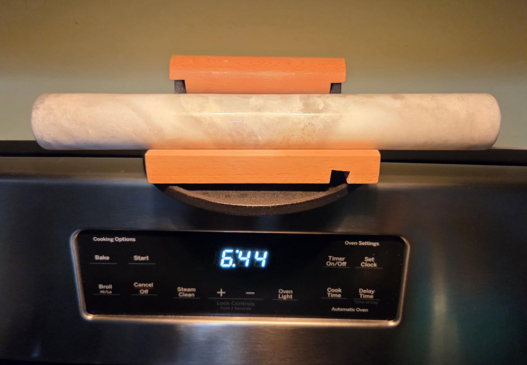 French Marble French Rolling Pin with Wooden Resting Base, 15 inch Kitchen Baking Tool for Baking with Non-Stick Surface, Ideal as a Dough Roller for Pie Crust, Cookie, Pasta customer photo 2