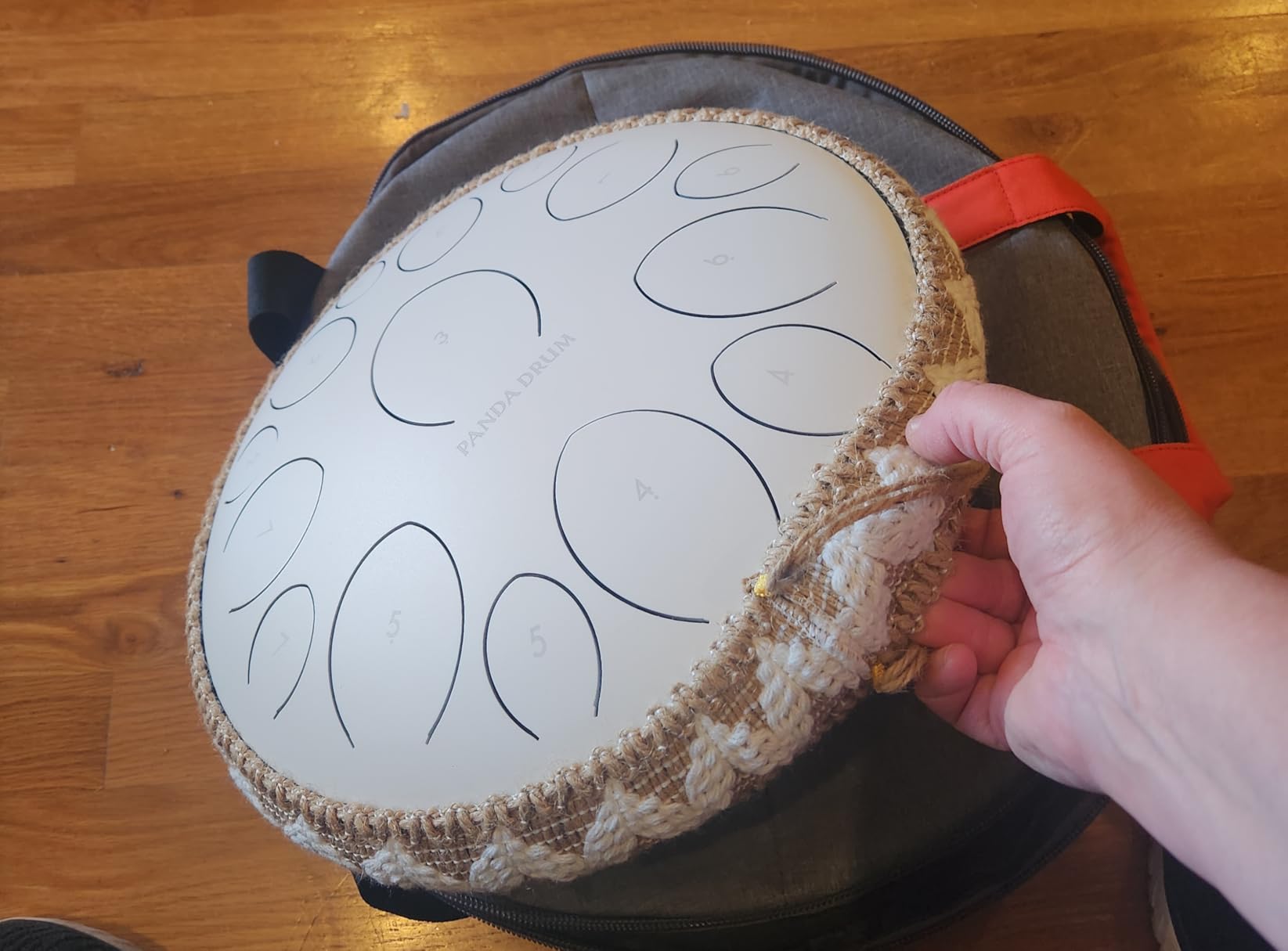 Panda Drum Pro (Black) | Steel Tongue Handpan with Music Book, Mallets, Carrying Bag & Finger Picks | 15 inch, 432 Hz | Rain Drum for Inside & Outside | Calming Musical Instrument for Adults & Kids customer photo 1