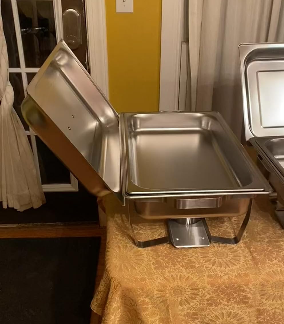 Chafing Dishes for Buffet Set - 4 Pack Chafers & Food Warmers with Lids | Makes Setup Easy for Weddings, Parties, Catering Events, and Buffet Serving customer photo 1