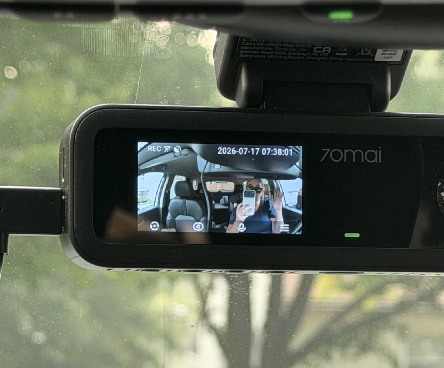 70mai 4K Dash Cam Front and Rear Inside, 3 Channel Car Dash Camera for Cars, Dashcam with GPS, Wi-Fi 6, Voice Control, Parking Monitor, Night Vision, Loop Recording, 64GB SD Card Included (T800E) customer photo 2