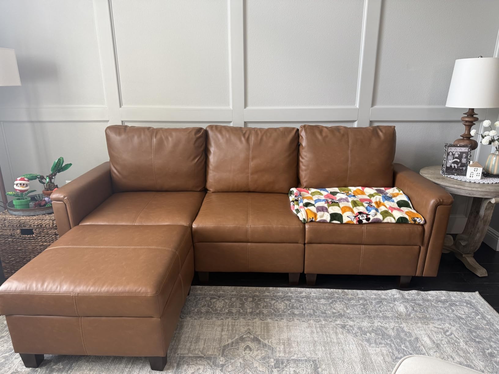 Faux Leather Sectional, 91