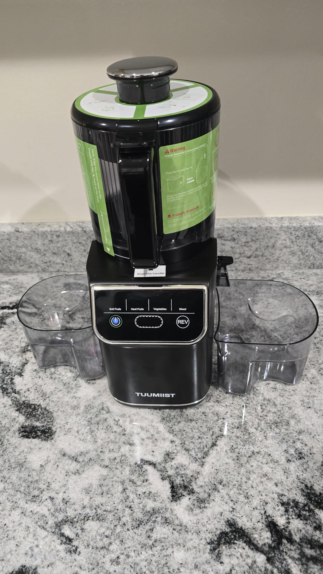 TUUMIIST 3-in-1 Cold Press Juicer Machine, Smart Touch Masticating Juicers for Whole Fruit & Vegetable, 6.5