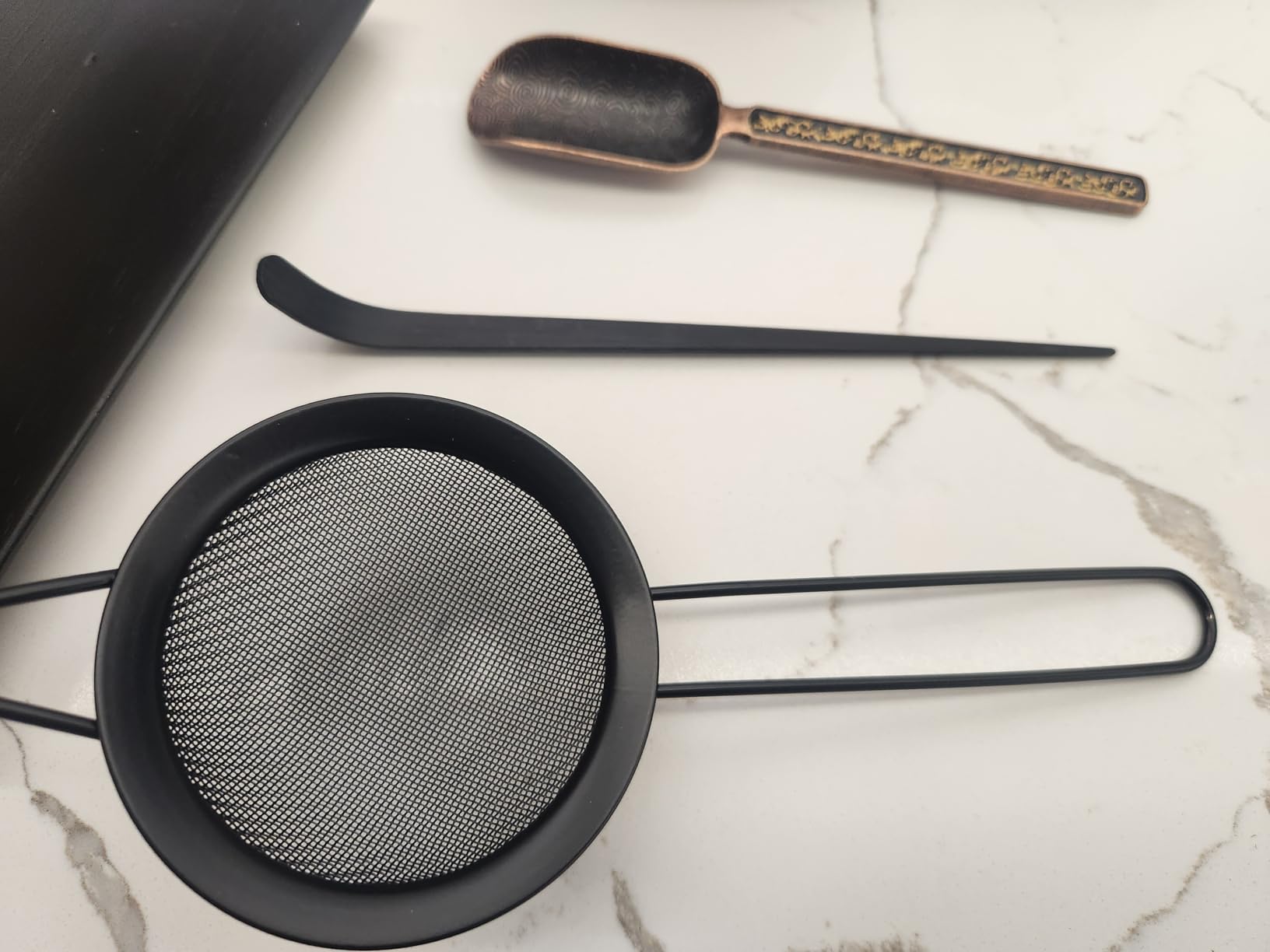 ZENSO Premium Matcha Whisk Set - 10 Piece Japanese Matcha Tea Ceremony Kit | Matcha Bowl, Tea Canister, Purple Bamboo Whisk, Whisk Holder, Sifter, Scoop & Scoop Holder, Cup, Cloth, Spoon - Dark Gray customer photo 2