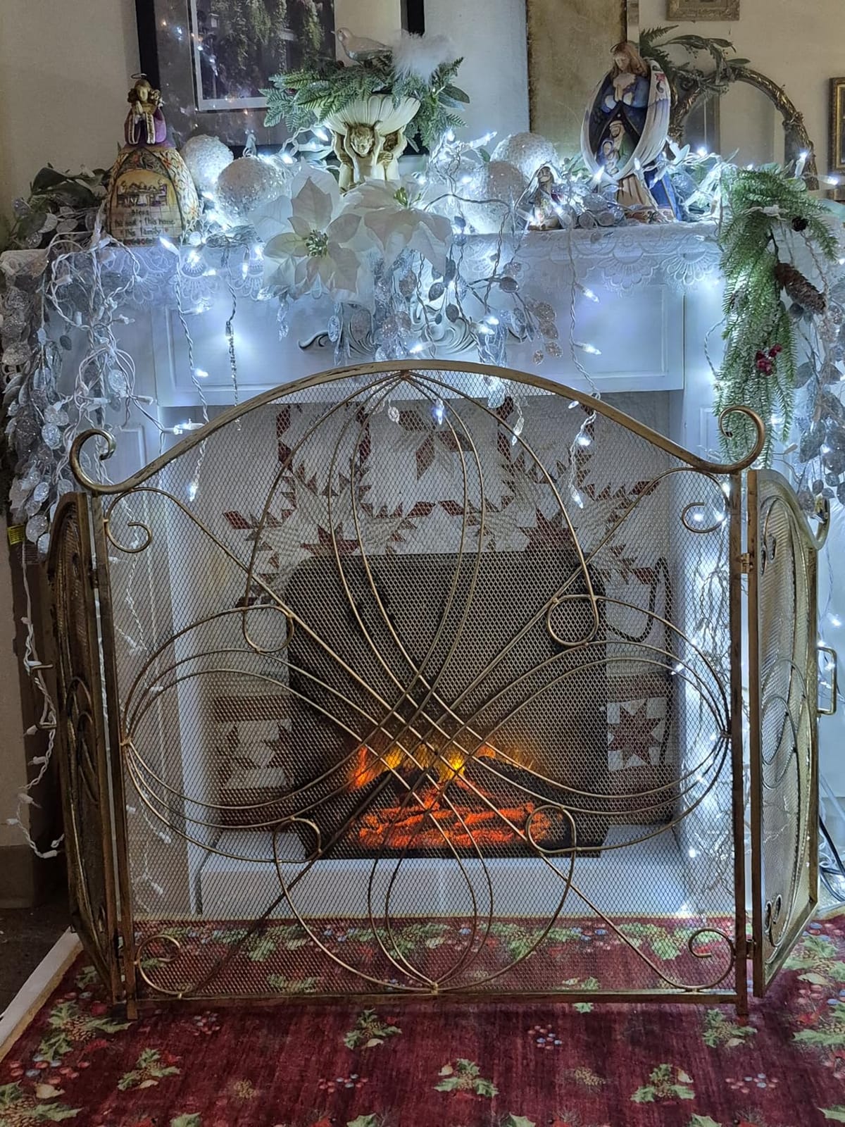 HOMCOM Modern Fireplace Mantel with Leg, 44.7