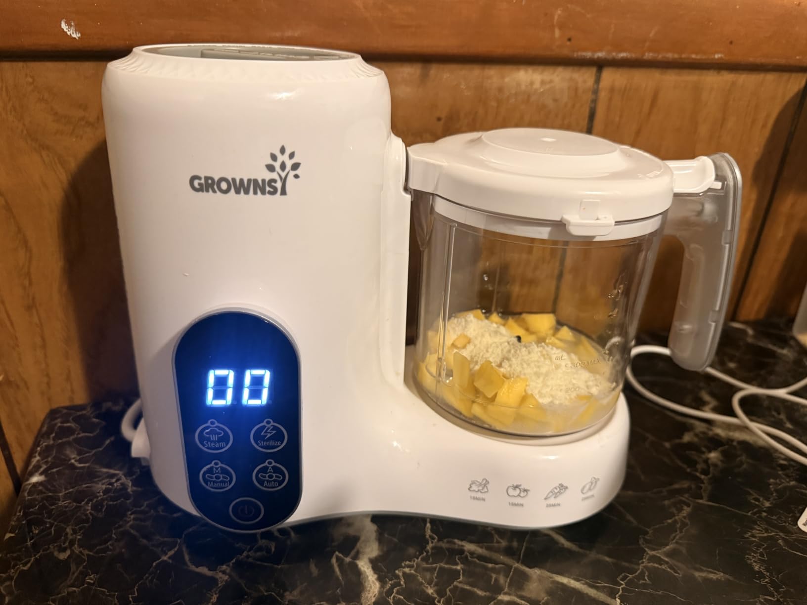 Grownsy Baby Food Maker, Steamer & Blender Baby Food Processor, Green | BPA-Free Elevated Steam Basket, Healthy Homemade Baby Food Purees, Starting Solids & BLW, Baby Feeding Essentials, 6+ Months customer photo 2