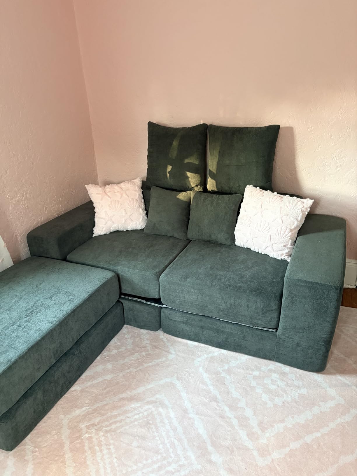 Cloud Modular Sectional Sofa, Comfy Boneless Couch for Living Room, Modern L-Shaped Couch with Reversible Chaise, Customizable Sleeper Sofa Bed with Non Slip, No Assembly & Deep Seat, Dark Grey customer photo 2