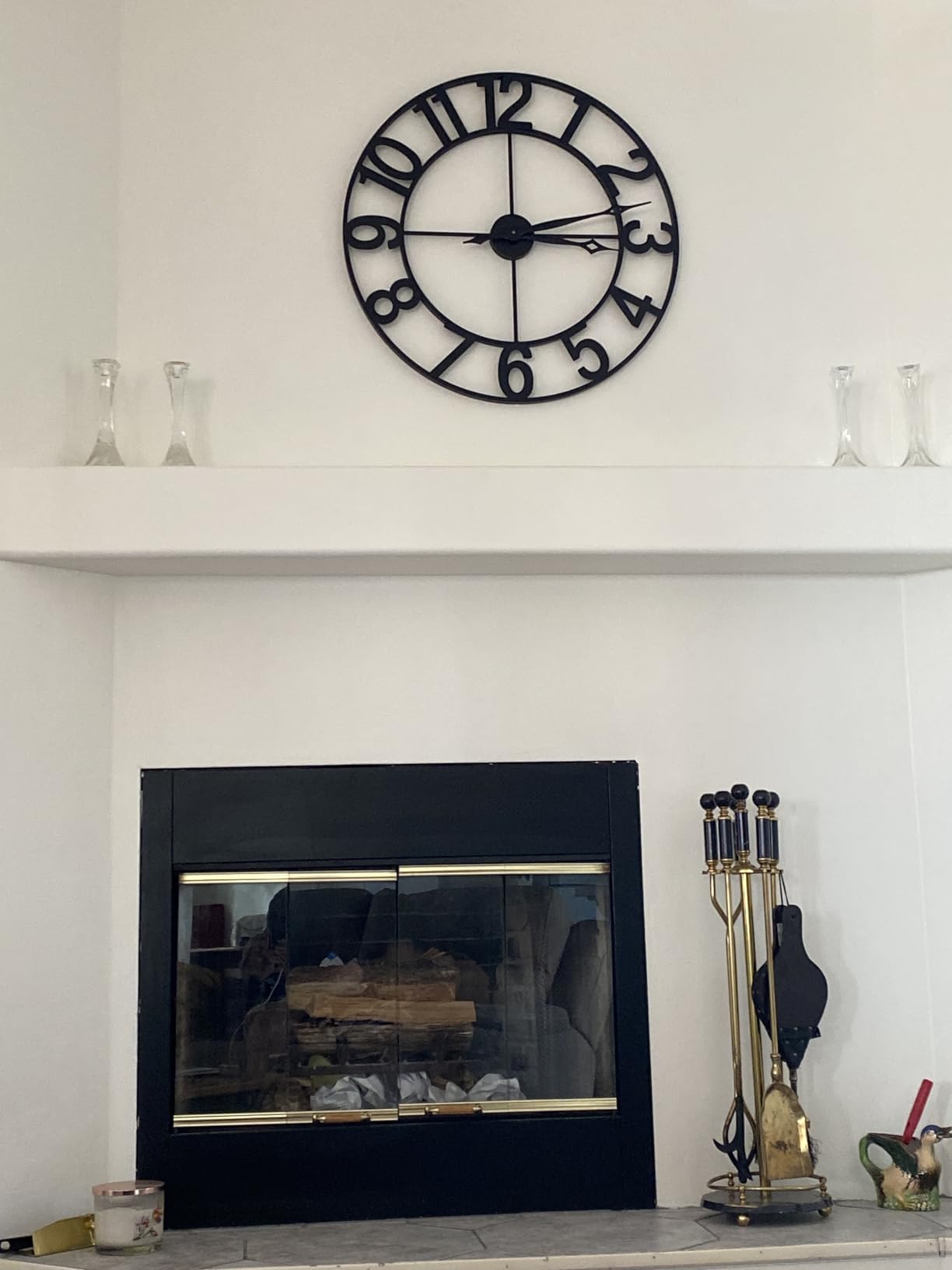 Silent 24 Inch Wall Clocks for Living Room Decor,Arabic Numeral | Non Ticking, Matt Black,Thicker Metal Wall Clock for Dinning Room,Entryway,Home Office & Fireplace Decor customer photo 1