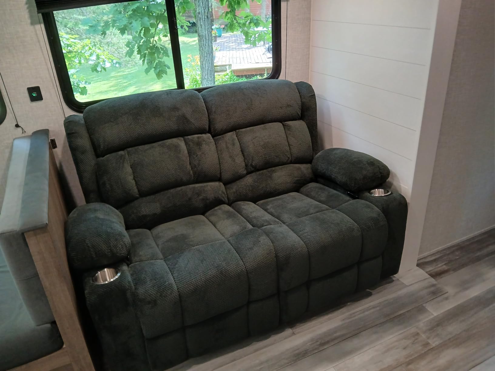 RV Loveseat Recliner Sofa, Reclining Loveseat Home Theater Seating with USB Ports, Cup Holders, Insert Pockets, Wall Hugger RV Recliners for Movie Room, Recline Movie Seats Gaming Sofa customer photo 1