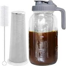 2 Pack Cold Brew Coffee Maker, 64oz Mason Jar Pitcher with 100-Micron 304 Stainless Steel Filter customer photo 2
