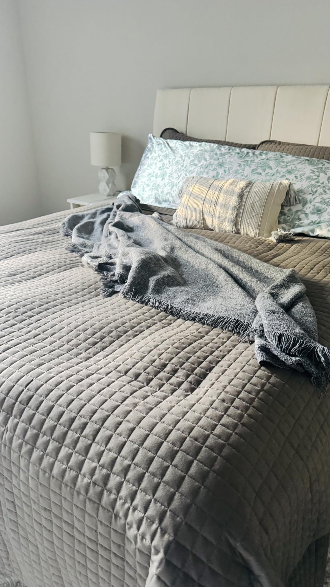 King Size Headboard Only-No Assembly Required, Beige | Easy to use no assembly required, Linen fabric and extra-thick foam for added comfort, Modern style headboard king size customer photo 1