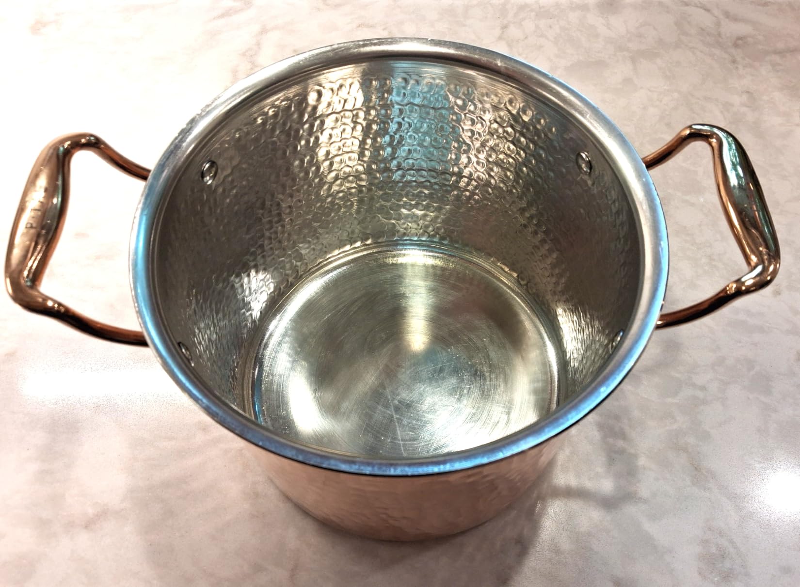 P•TAL 8 QT 100% Pure Copper Cooking Pot | Tin Coated Interior, Golden Hammered Finish | Heavy Bottom for Even Heat Distribution | Brass Lid Locks Nutrients | Handcrafted Copper Handi for Soup, Stew customer photo 2
