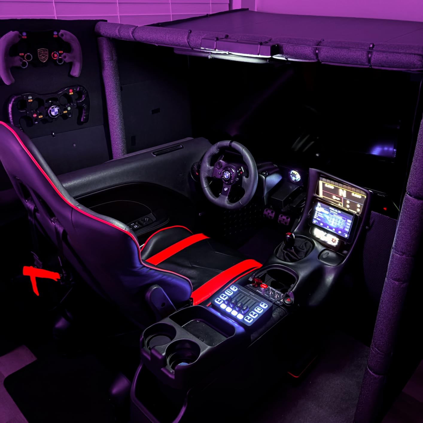 VEVOR Racing Wheel Stand, Heavy-Duty Simulator Cockpit Steering Stand with Dual-Rail Dual-Arm, Fit Logitech G25 G27 G29 G920 G923, Thrustmaster T300RS TX F458 T500RS T3PA-PRO (F1/GT) and CSR Pedals customer photo 1