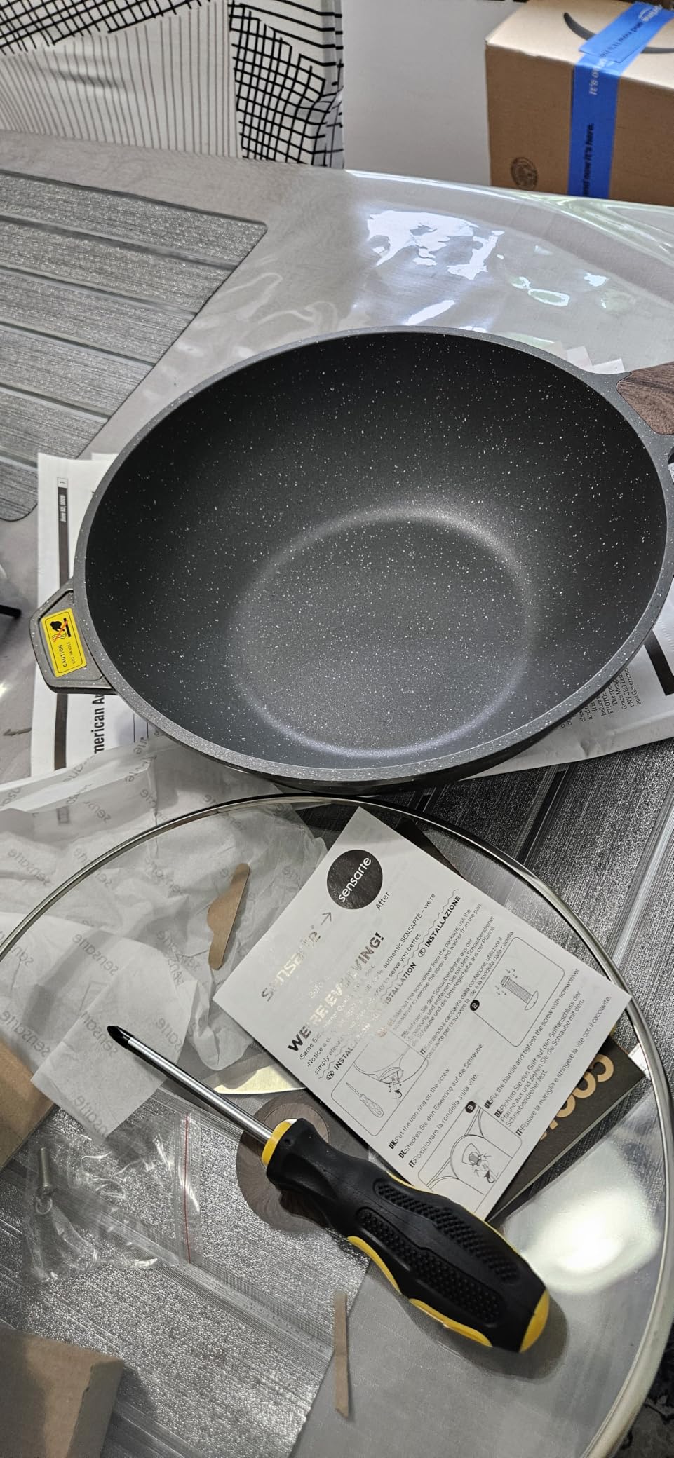 SENSARTE Nonstick Ceramic Wok Pan with Lid, 11 Inch Non Toxic Stir-fry Pan | PFAS Free, Induction Cookware customer photo 1