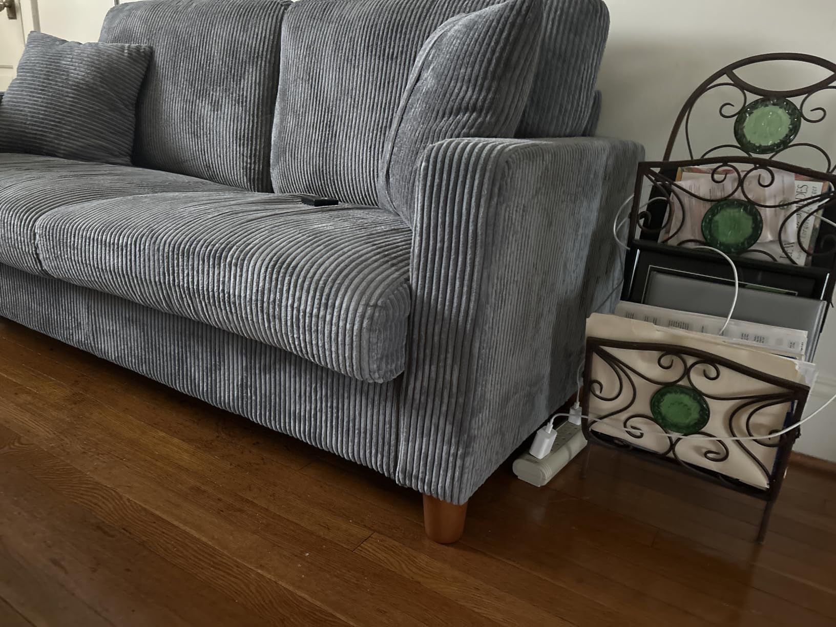 Kidirect 87in Corduroy Couch, 3 Seater Sofa, Sofas & Couches, Green Couch | No Tool Assembly, Comfy Couches for Living Room, Oversized Loveseat Sofa, 21in Deeper Seat customer photo 2
