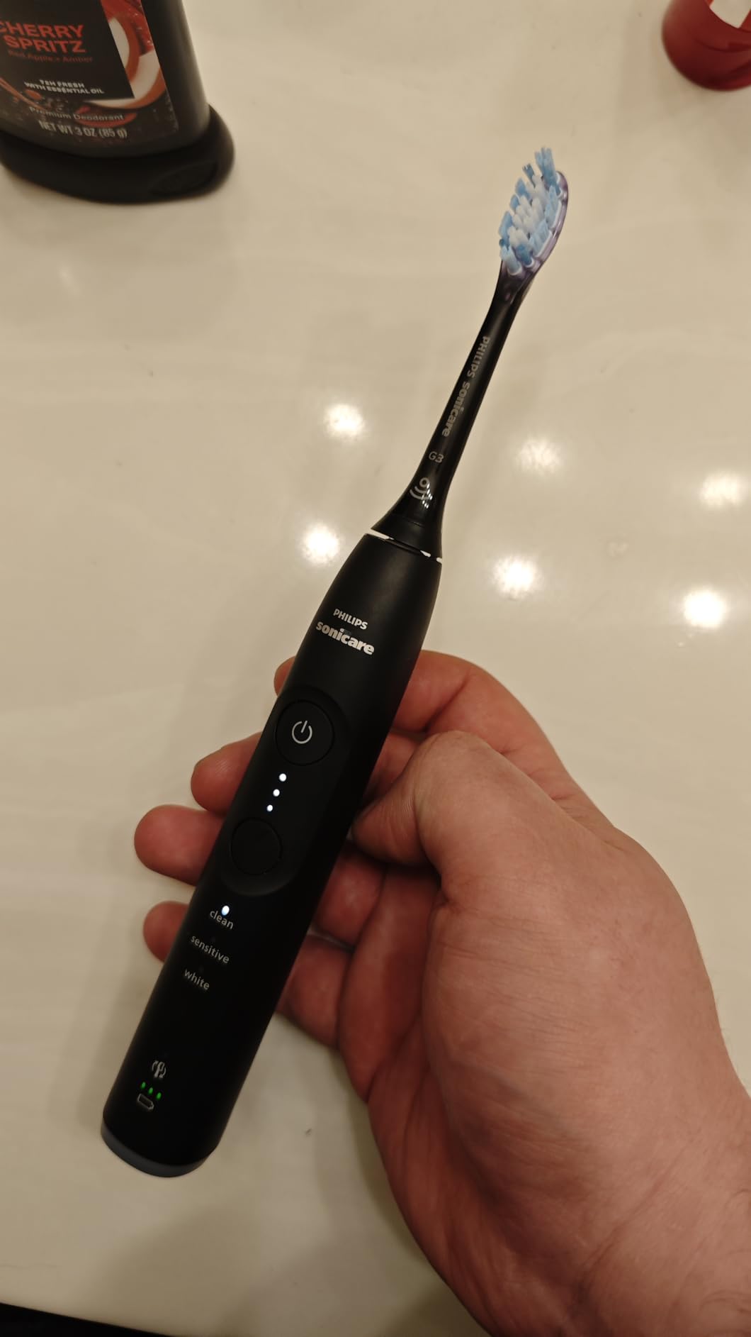 Philips Sonicare 6700 Rechargeable Electric Toothbrush, 3 Brush Head, Black | 1000% More Plaque Removal, Visual Pressure Sensor, 9 Brush Settings, App Connected, 21-Day Battery, Travel Case, HX7411/06 customer photo 1