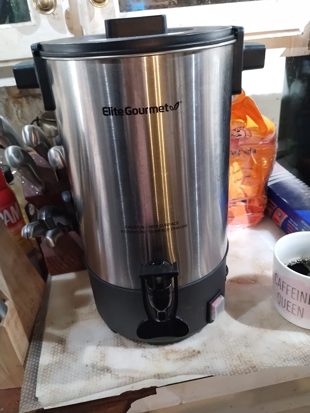 Elite Gourmet 100-Cup Coffee Urn & Hot Water Boiler, Stainless Steel | Commercial-Grade, Dual-Wall Insulated, Dripless Faucet - Keeps Coffee Hot 24 Hours - Ideal for Offices, Churches & Catering customer photo 2