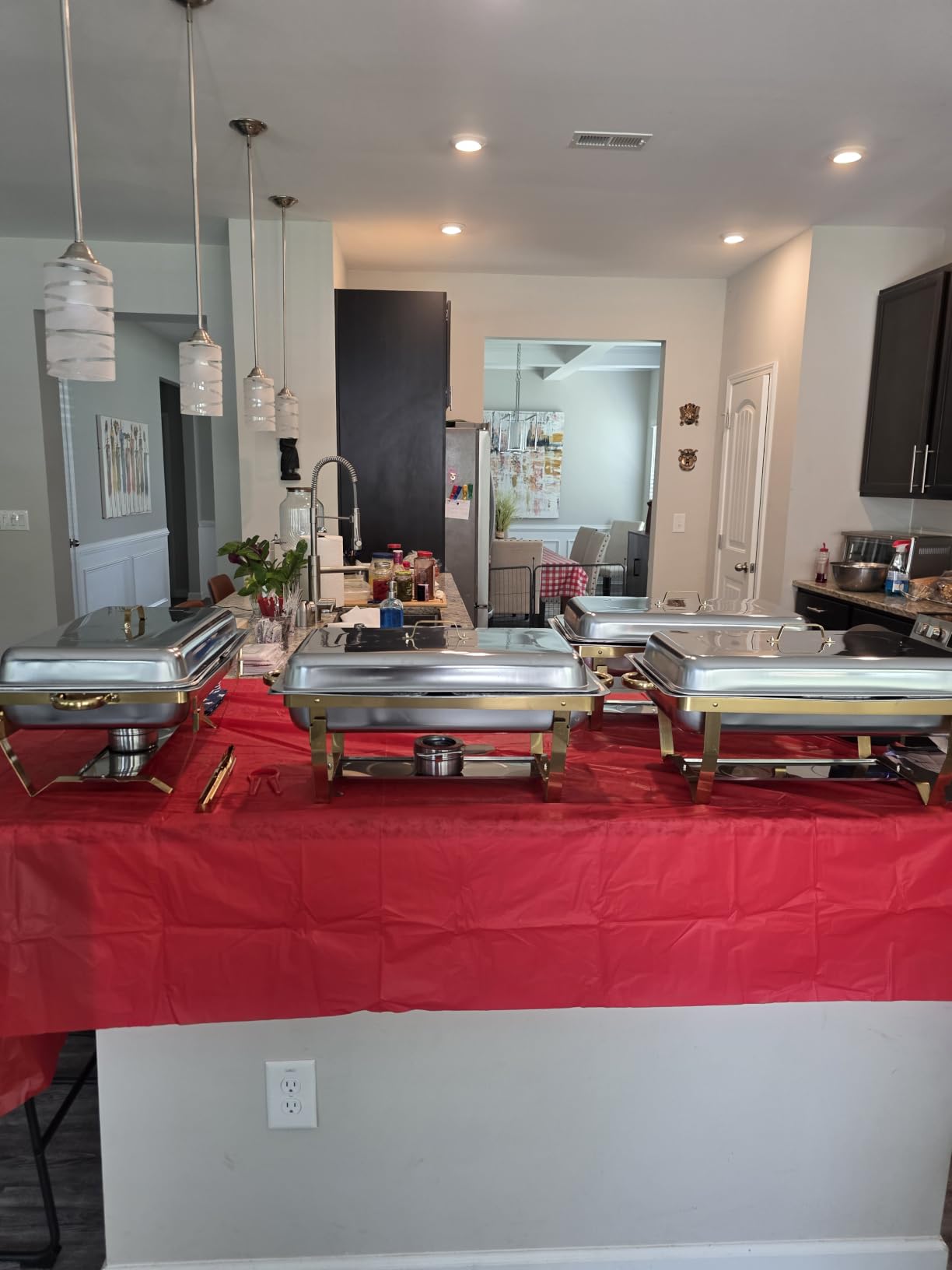POWERFUEL 4 Pack 11QT Rectangular Chafing Dishes for Buffet with 4Tongs | Full Size Golden Chafing Dish Set with Stainless Steel Chafing Pan, Food Warmer for Party, Gathering, Wedding, Catering customer photo 1