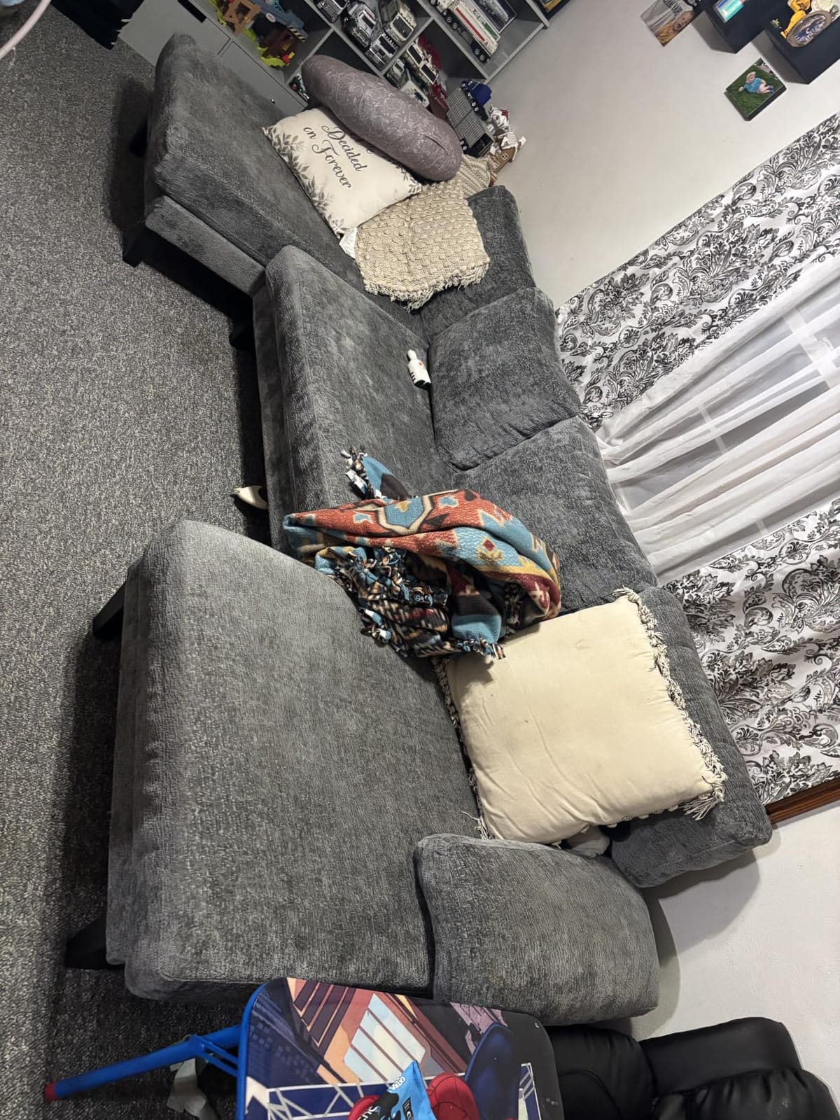 U-Shaped Sectional Couches for Living Room | 112 Inch Modern Sectional Couch | Dark Grey Chenille Sofa with Double Chaise for Apartment customer photo 2