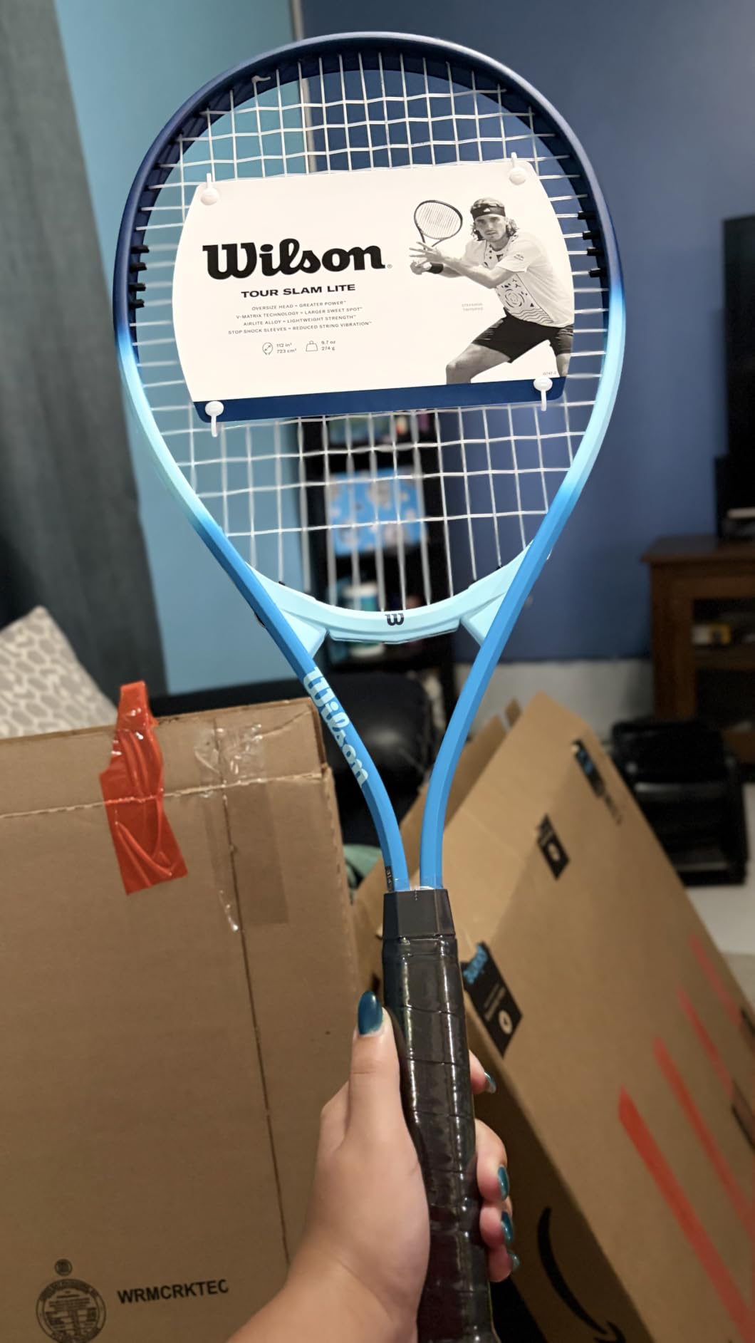 Wilson Tour Slam Lite Tennis Racket - Blue, Grip Size 3-4 3/8