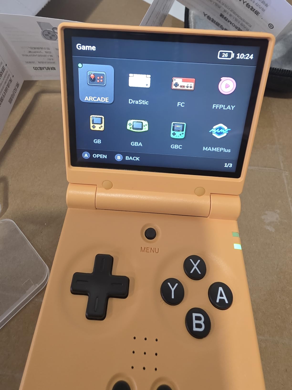 Miyoo Mini Flip Retro Handheld Game Console, 2.8 Inch 750*560 IPS Screen, Portable Linux Emulator Handheld, Gift for Men & Women, White customer photo 1