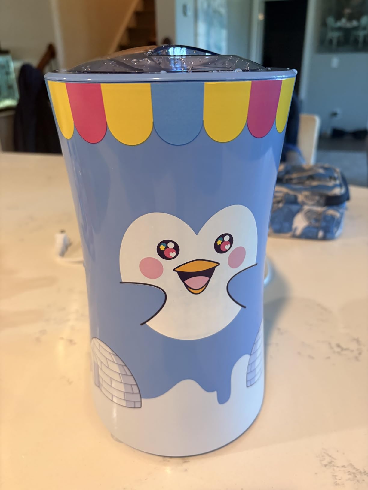 Penguin Snow Cone Machine for Kids - Countertop Electric Shaved Ice Machine | Turns regular cubes or crushed ice into instant snow cones & slushies customer photo 2