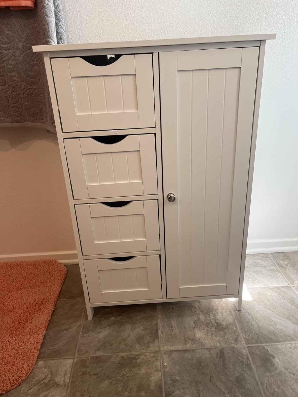 VASAGLE Floor Storage Cabinet, Shaker Cabinet with 2 Adjustable Shelves, 4 Doors, Tall Freestanding Organizer Unit, for Kitchen Bathroom Living Room, Forest Green UBBC553CH01S customer photo 1