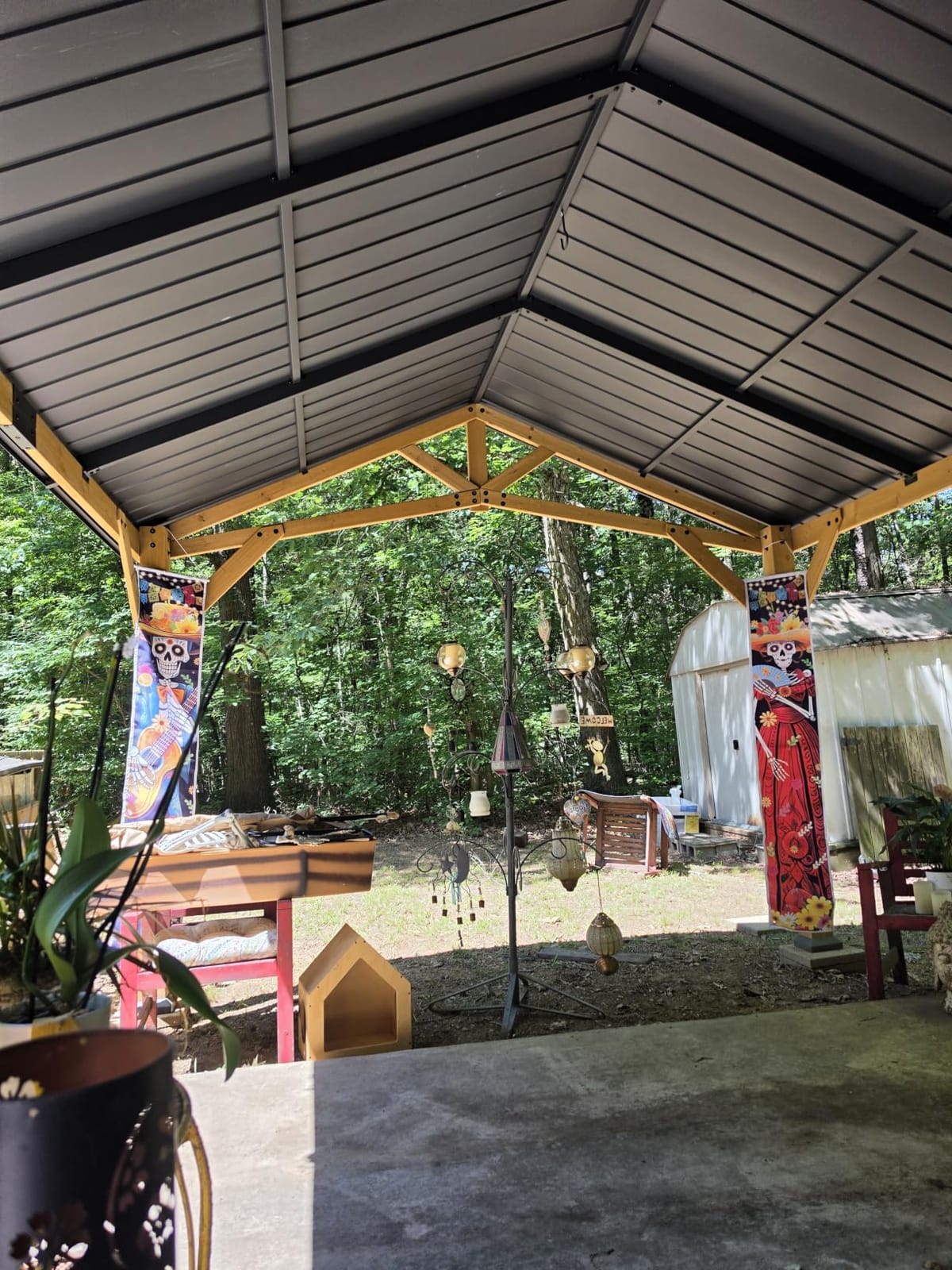Jocisland 10' x 12' Cedar Wood Gazebo with Sloped Galvanized Steel Roof, Hardtop Gazebo Pavilion with Durable, Rot-Resistant Construction, Permanent Outdoor Pergola for Backyard, Deck & Garden customer photo 2