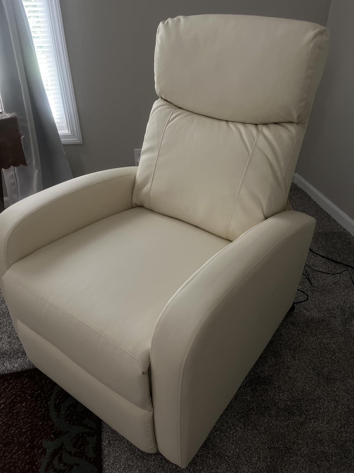 Sweetcrispy Massage Recliner Chair for Adults, Adjustable Home Theater Seating with Lumbar Support for Living Room, Modern Fabric Reclining for Small Space, Grey customer photo 2