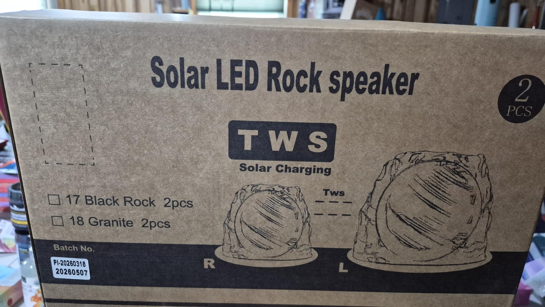 Outdoor Speakers With Lights Show Bluetooth Speakers Waterproof Patio TWS Connection Outdoor Bluetooth Speakers Wireless Solar Powered and Rechargeable Rock Speakers for Patio Pool 2Packs(Stone) customer photo 2