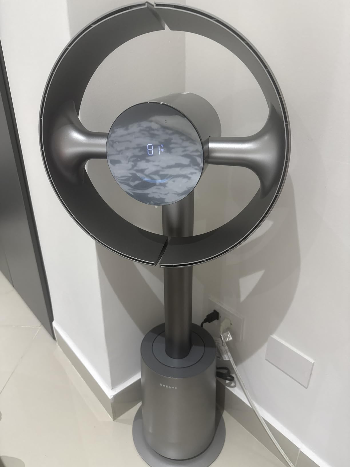 dreame Bladeless Tower Fan for Bedroom, Smart Standing Fan with 270° Spatial Airflow for Whole-Room Circulation, 59ft/s High Velocity, 10 Speeds 3 Modes, Temperature-Adaptive Airflow, MF10-Silver customer photo 2
