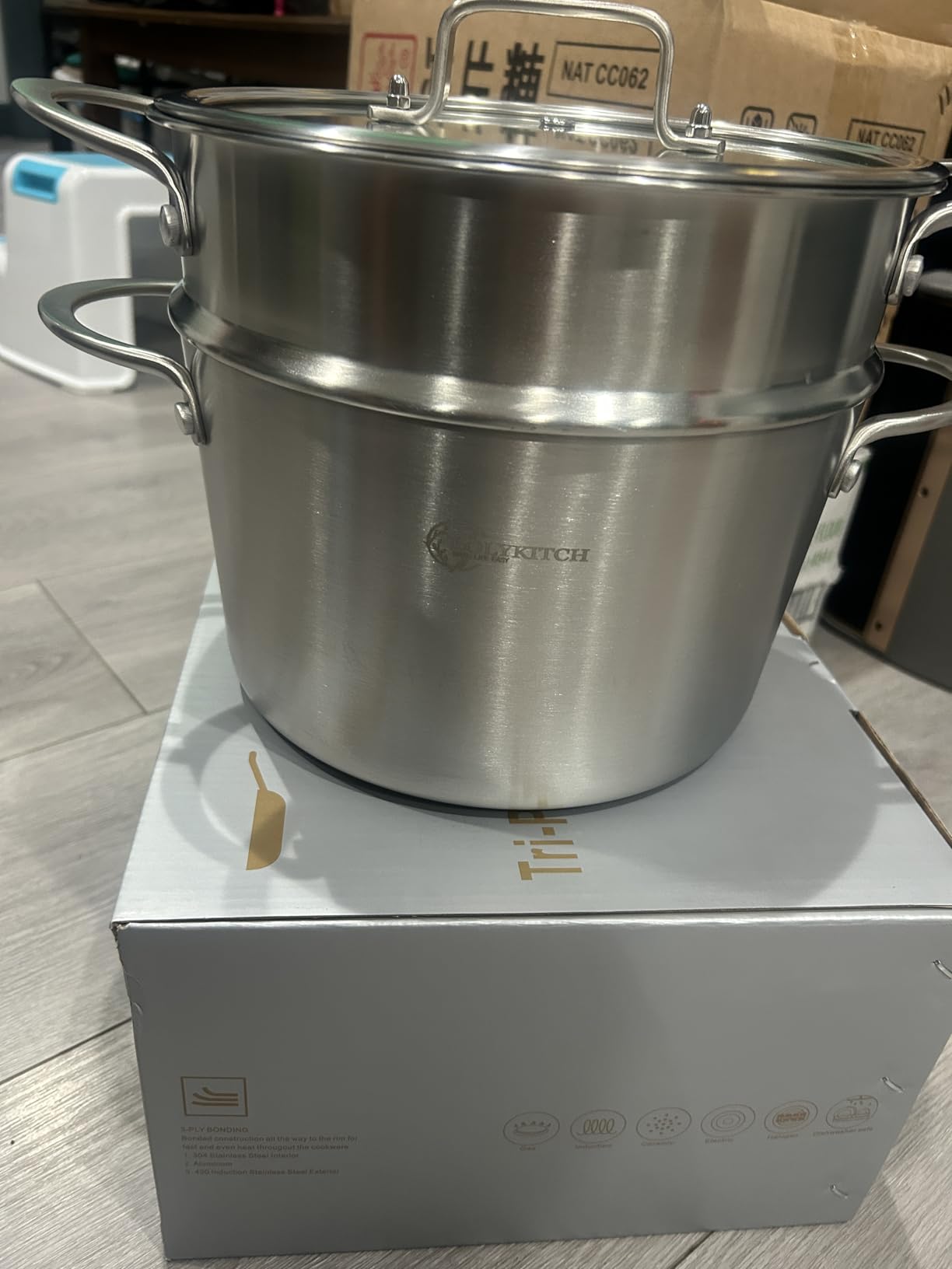 LOLYKITCH 8-Quart/ 30CM Stainless Steel Steamer Pot - 3 Tier Steamer | Steamer for Cooking Dumplings & Veggies, 12 Inch Large Induction Stock Pot for All Stovetops, Heavy Duty customer photo 2
