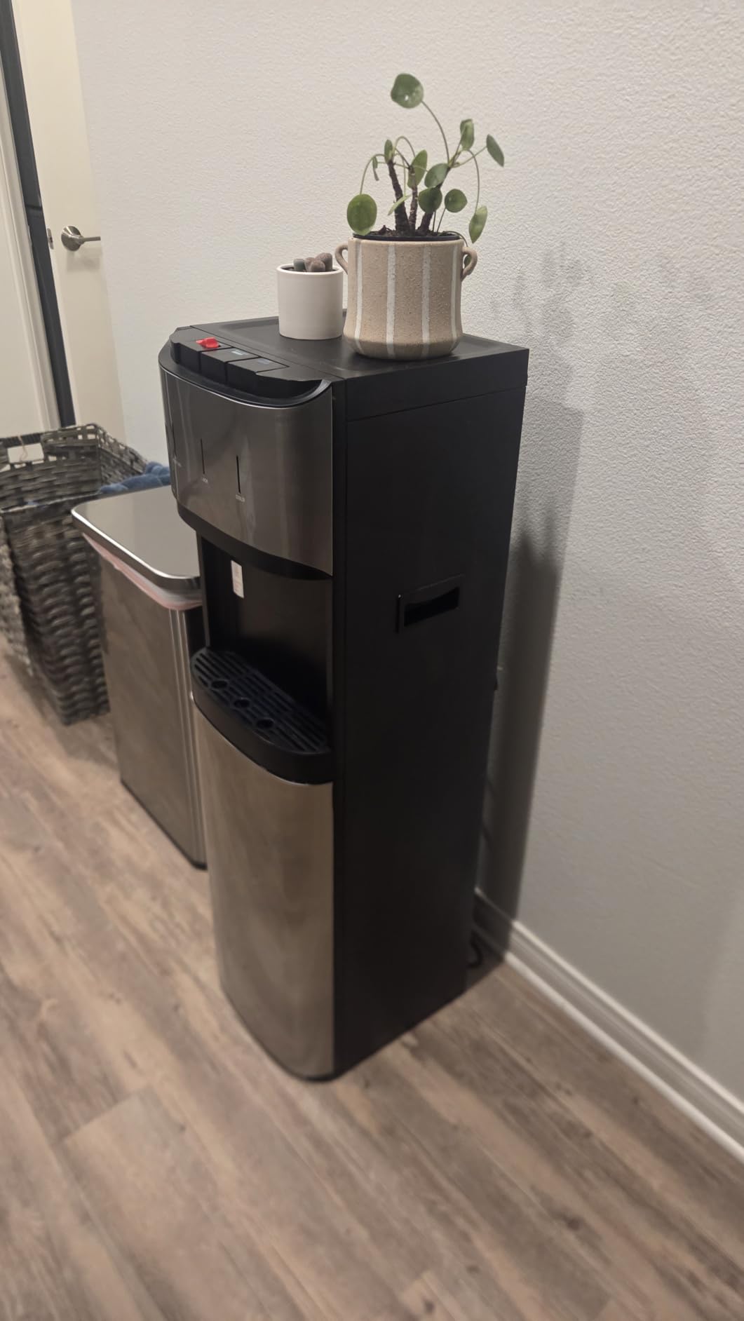 Tehanld Bottom Loading Water Cooler Dispenser for 3 or 5 Gallon Bottles, Stainless Steel Water Dispenser with Hot, Room & Cold Water, Child Safety Lock, Metallic Silver customer photo 2