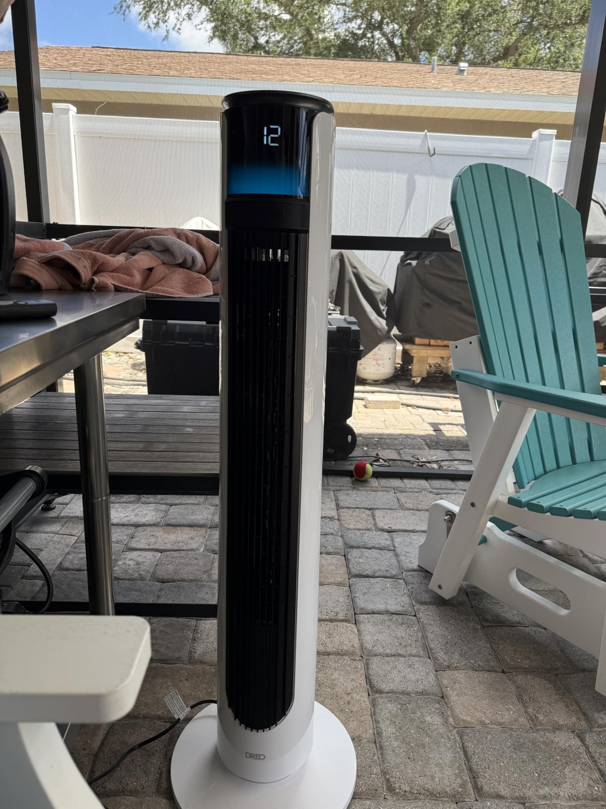 DREO TurboCool Outdoor Misting Fan 711AS, 33 ft/s High Velocity, 20dB Quiet | 12 Speeds, 4 Modes, 150° Customizable Oscillating, Smart Standing Fan for Bedroom, DC Motor, IPX4-rated Weather Resistant customer photo 1