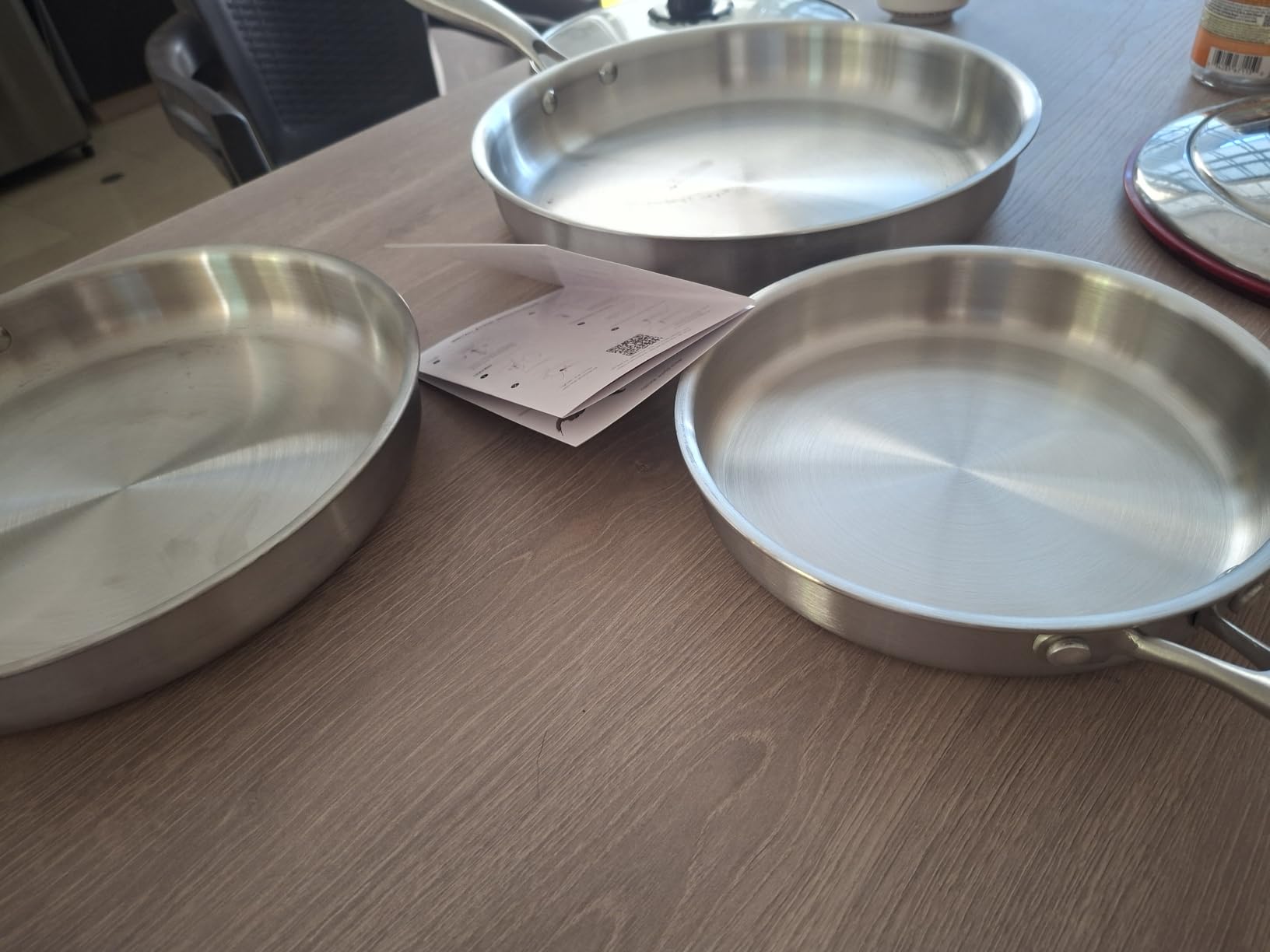 CAROTE 3-Piece Tri-Ply Stainless Steel Frying Pan Set, Skillet Set 8