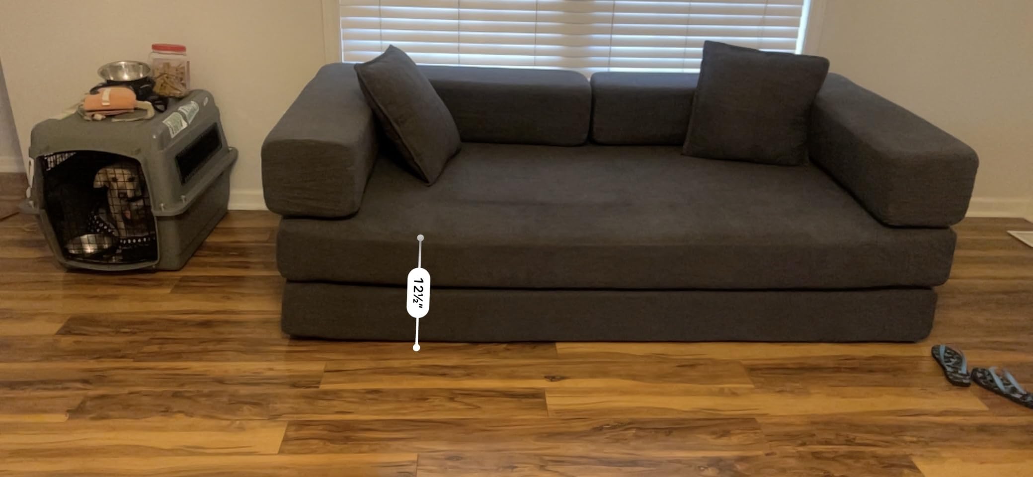 GRUSIGN 78 Inch Convertible Sofa Bed, 5-in-1 Futon Sofa Bed Pull Out Couch, Boneless Couch Bed for Living Room, Corduroy Boneless Couches for Bedroom, Apartment, No Assembly Sleeper Sofa Bed, Green customer photo 1