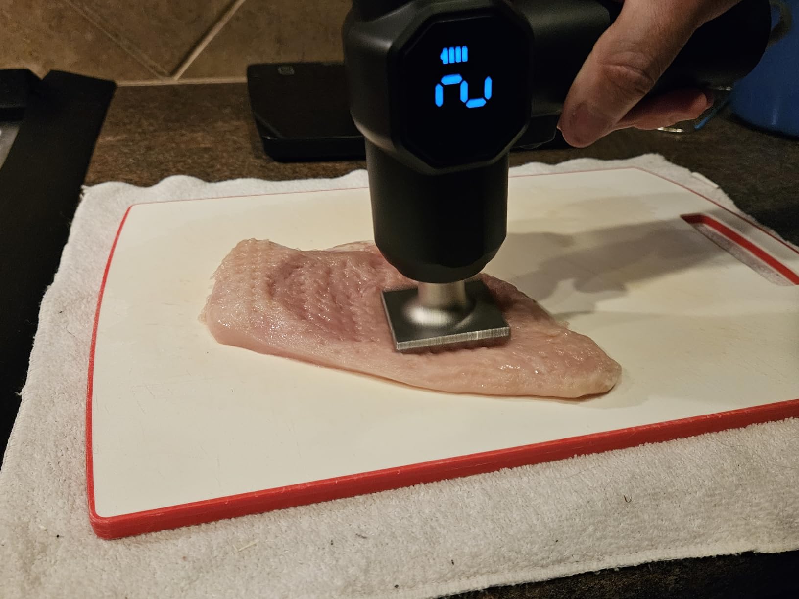 Electric Meat Tenderizer Tool with 5 Adjustable Levels | Stainless Steel Detachable Head, Head Dishwasher Safe, 3000mAh Battery for Beef Steak Pork Chicken Chops Kitchen Utensils customer photo 2