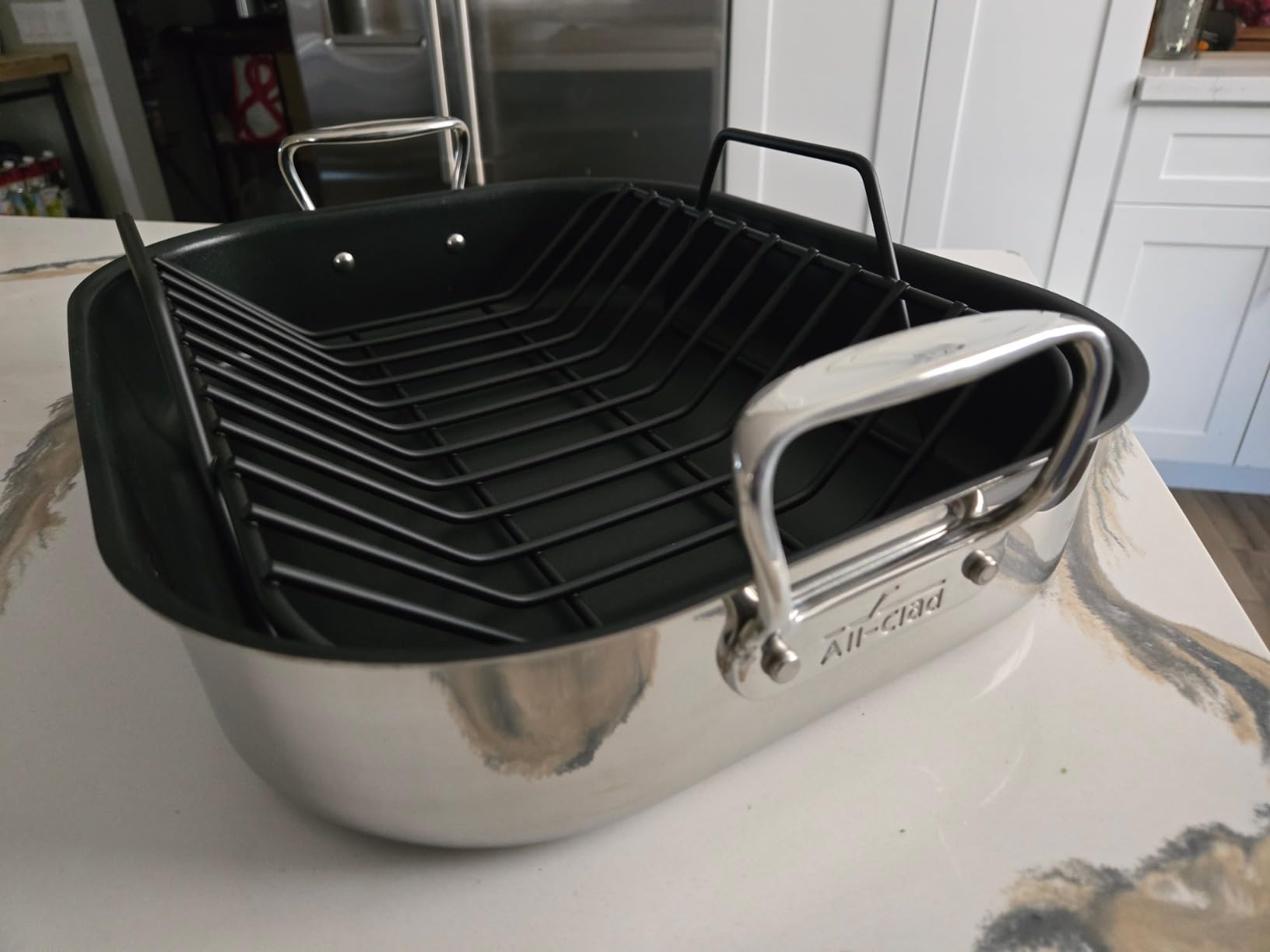 All-Clad Specialty Stainless Steel Roaster with Rack 14x18 Inch Oven Broiler Safe 600F Roaster Pan, Pots and Pans, Bakeware, Silver customer photo 1