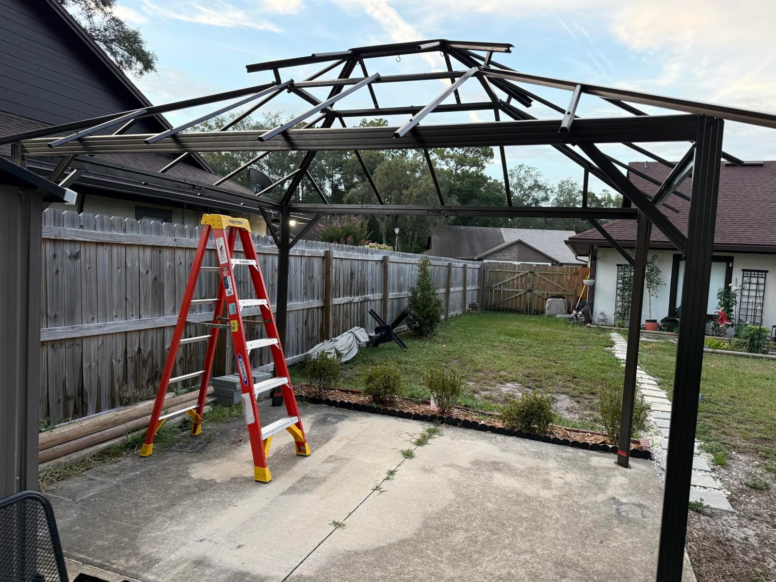 10x12FT Hardtop Gazebo Brown | Permanent Outdoor Pergola with Double Galvanized Steel Roof and Curtains and Netting for Backyard, Patio, Lawn and Garden customer photo 2
