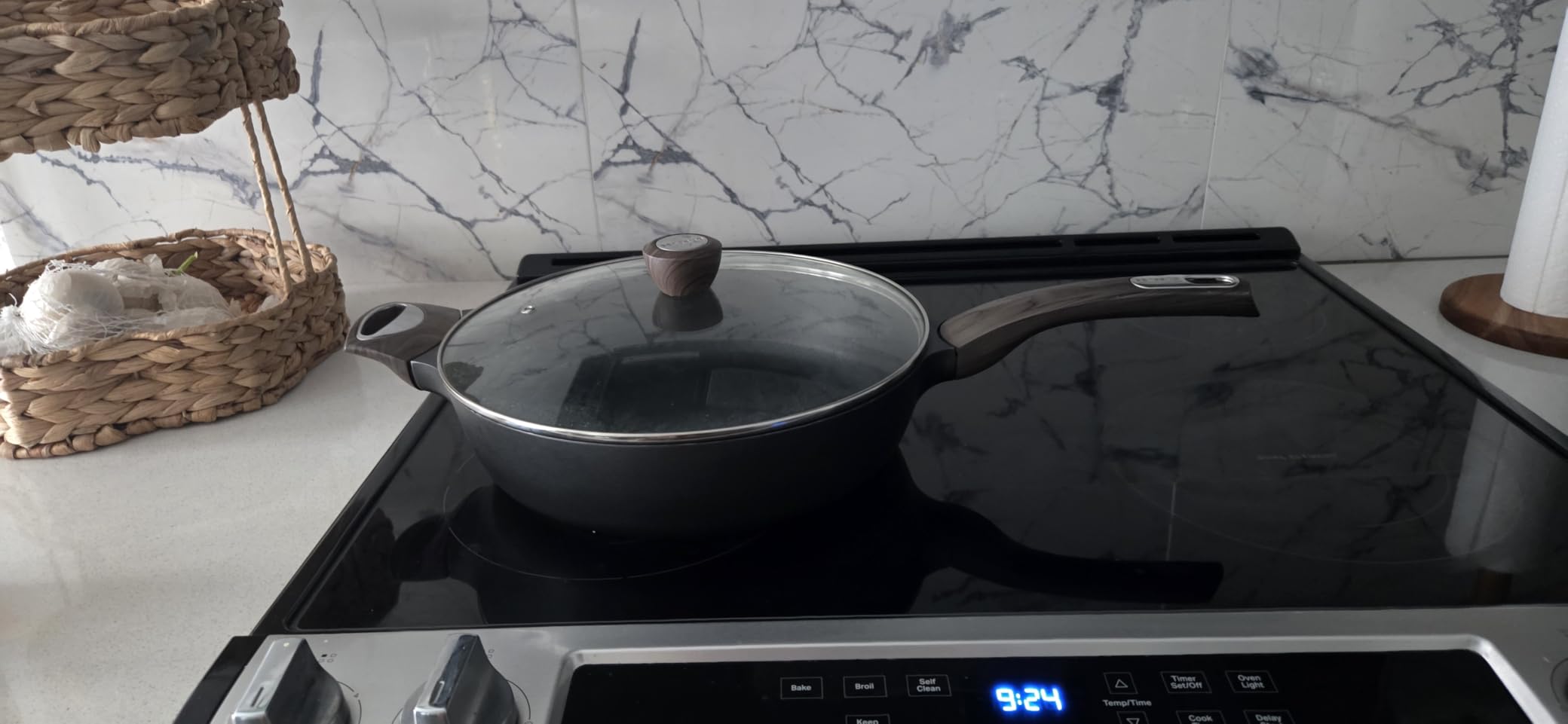 SENSARTE Ceramic Nonstick Frying Pan Skillet with Lid, 12 Inch Large Deep Frying Pan, 5 QT Saute Pan, Induction, PFOA PFAS PTFE Free customer photo 1