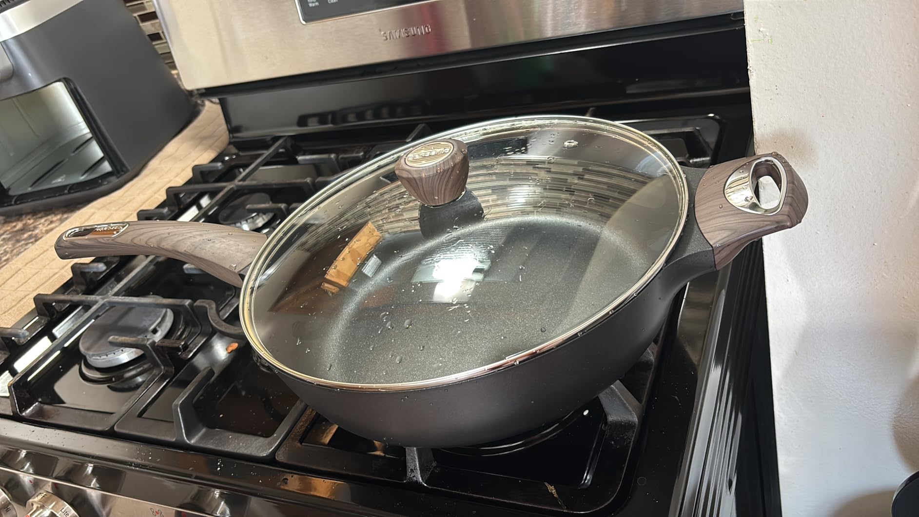 SENSARTE Ceramic Nonstick Frying Pan Skillet with Lid, 12 Inch Large Deep Frying Pan, 5 QT Saute Pan, Induction, PFOA PFAS PTFE Free customer photo 2