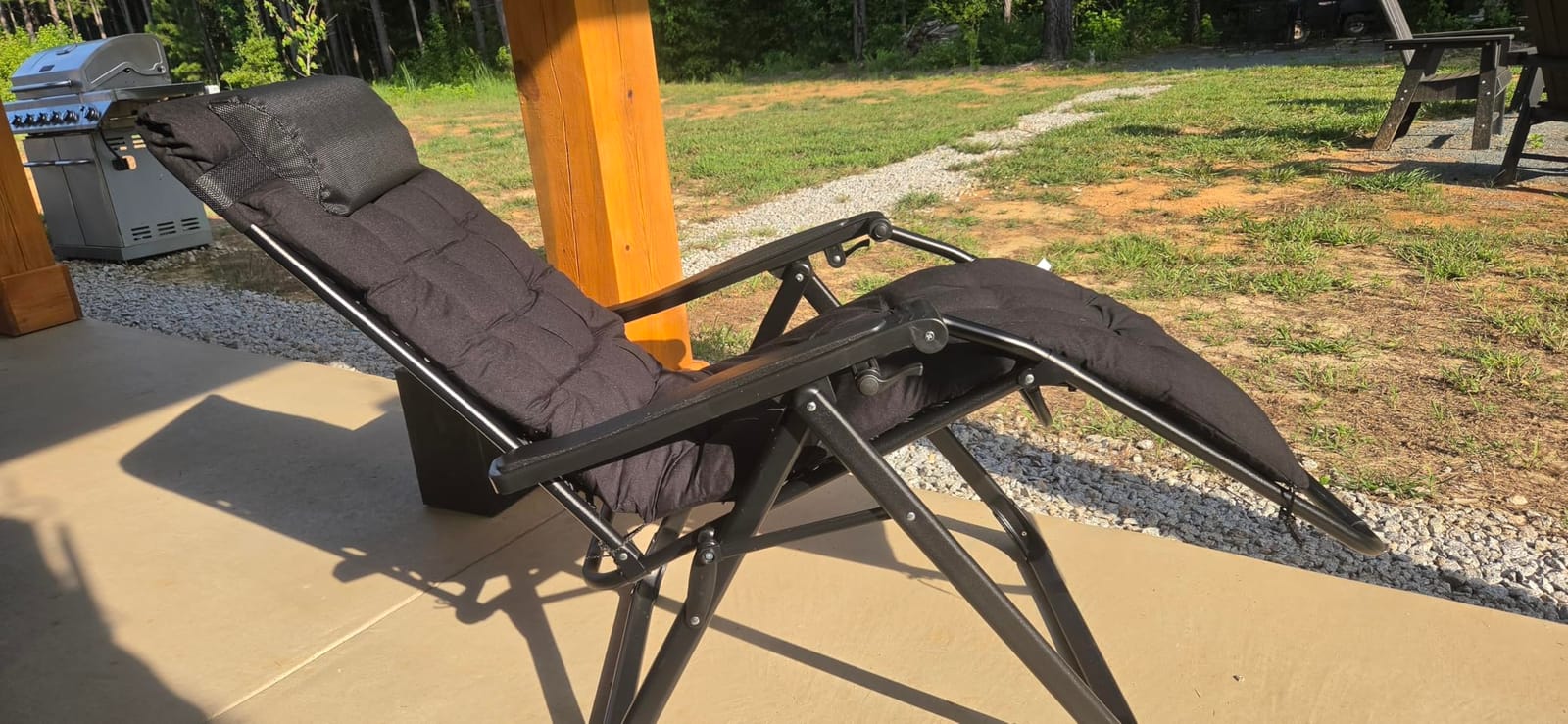 NEWBULIG Zero Gravity Chair, Folding Patio Recliner with Cup Holder Trays | Portable Patio Chairs, Lounge Chair for Outdoor, Indoor, Beach, Pool, Camping, Balcony, Porch, Black customer photo 1