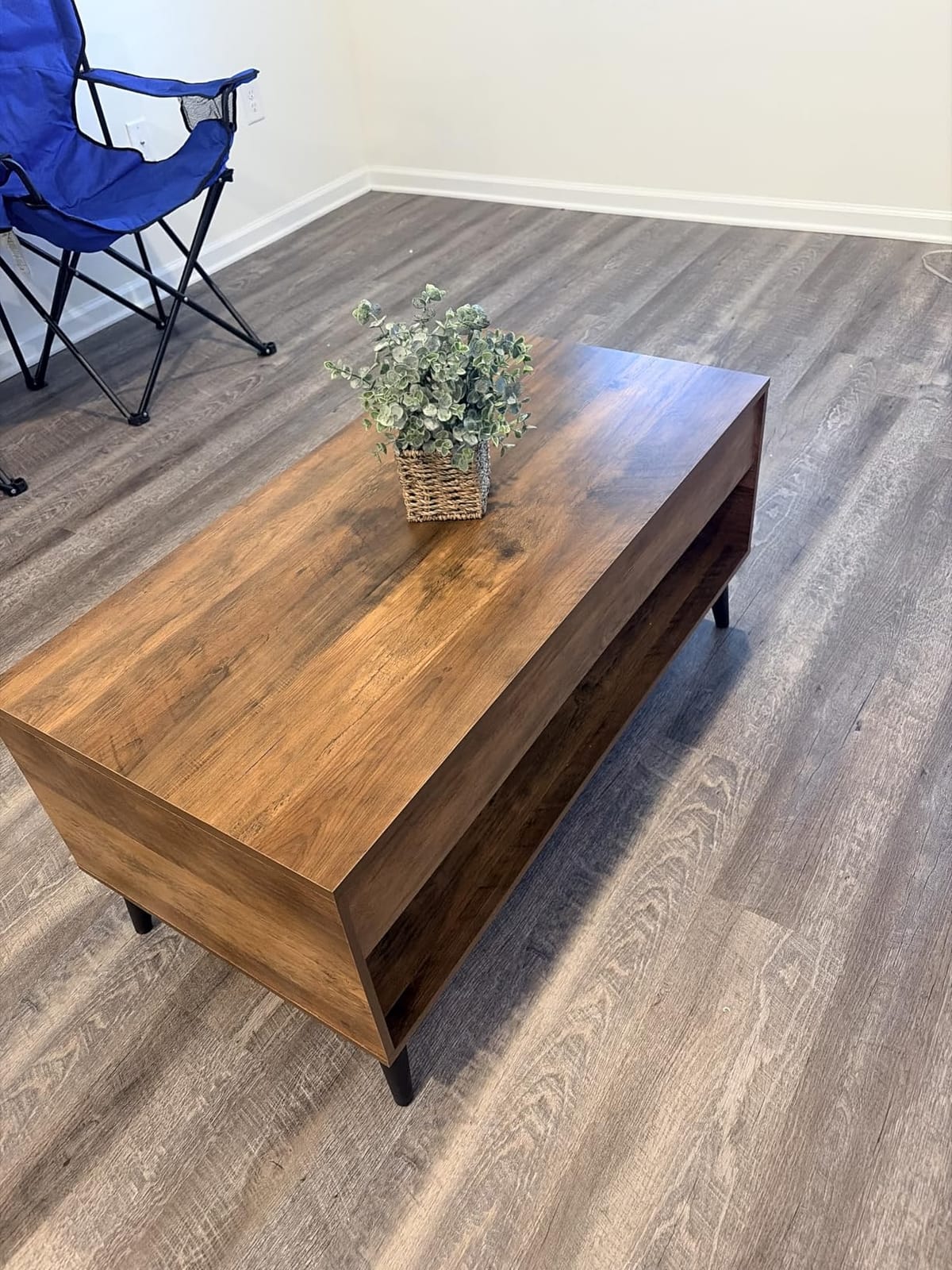 VASAGLE Lift Top Coffee Table, Lift Tabletop Dining Table, Gas Spring, Hidden Compartment, Open Storage Shelf, for Living Room, Home Office, Honey Brown ULCT268KB01S customer photo 2