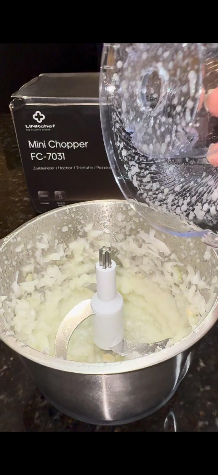 LINKChef Food Processor, 10 Cup Electric Food Chopper, 600W Meat Grinder | Sharp Stainless Steel Blades Chop Meat, Vegetables, Onions and Baby Food, Stainless Steel Bowl, Compact and Easy to Clean customer photo 1