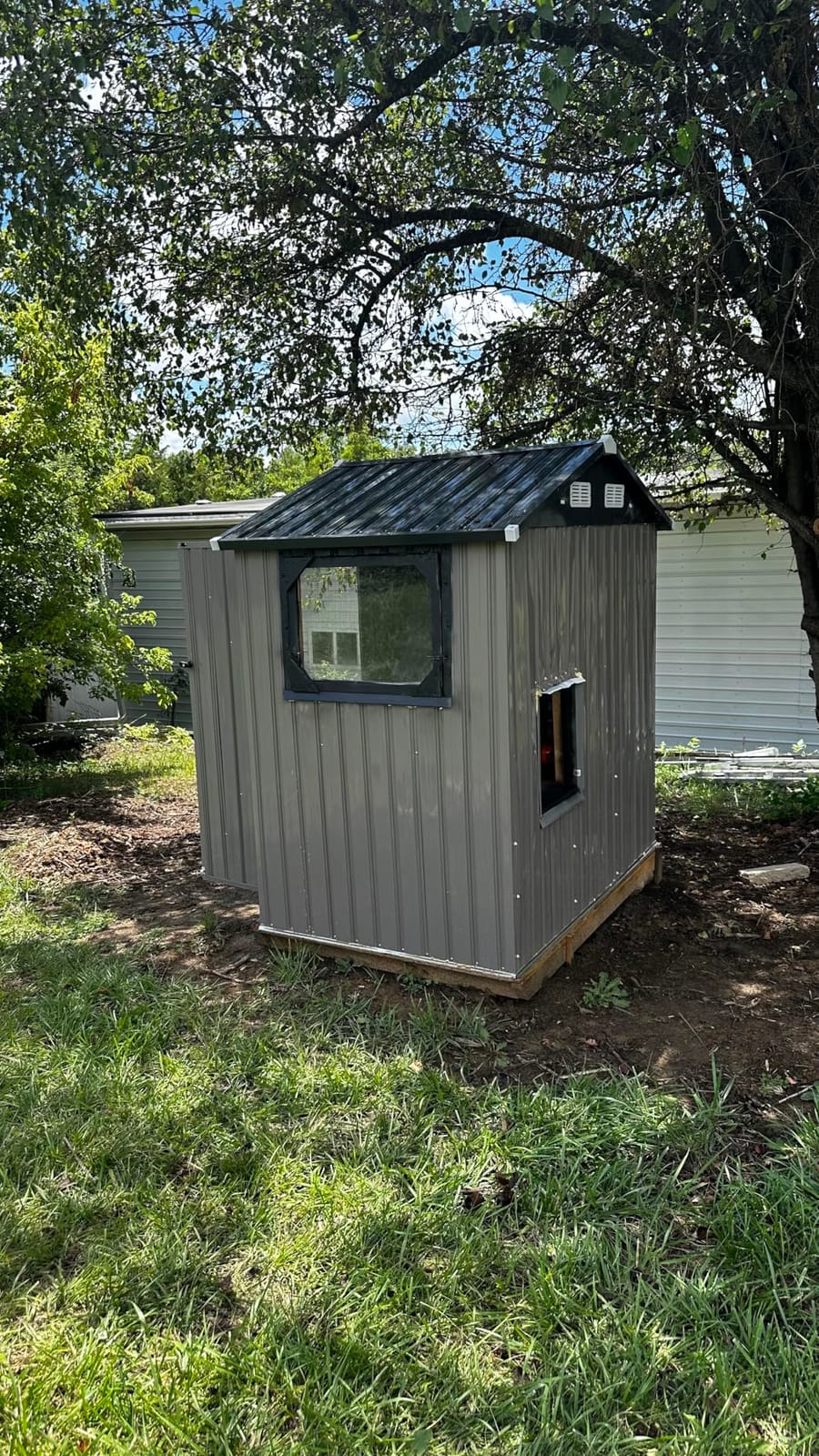 Aoxun 14x12 FT Outdoor Storage Shed, Metal Shed with Lockable Doors, Brown | Galvanized Metal Shed Sloped Roof, Heavy Duty Utility Tool Storage House for Patio, Garden, Backyard, Lawn customer photo 2