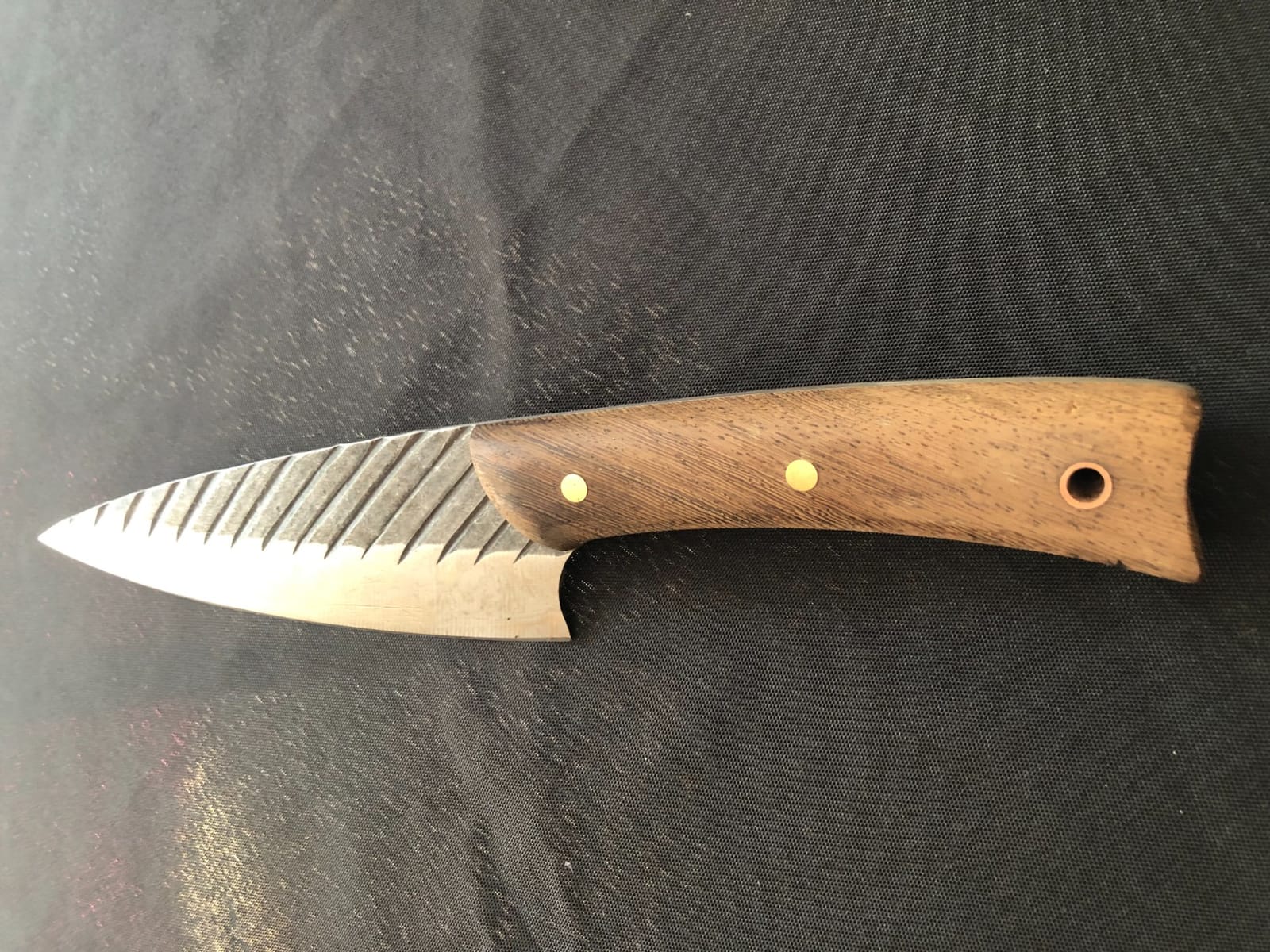 TIVOLI Santoku Knife 7 Inch - Japanese Chef Knife for Fish - Bunka Knives | German High-carbon Steel, Full Tang, Ergonomic Walnut Handle, Gift Box, Dual-Tech Black Shield customer photo 2