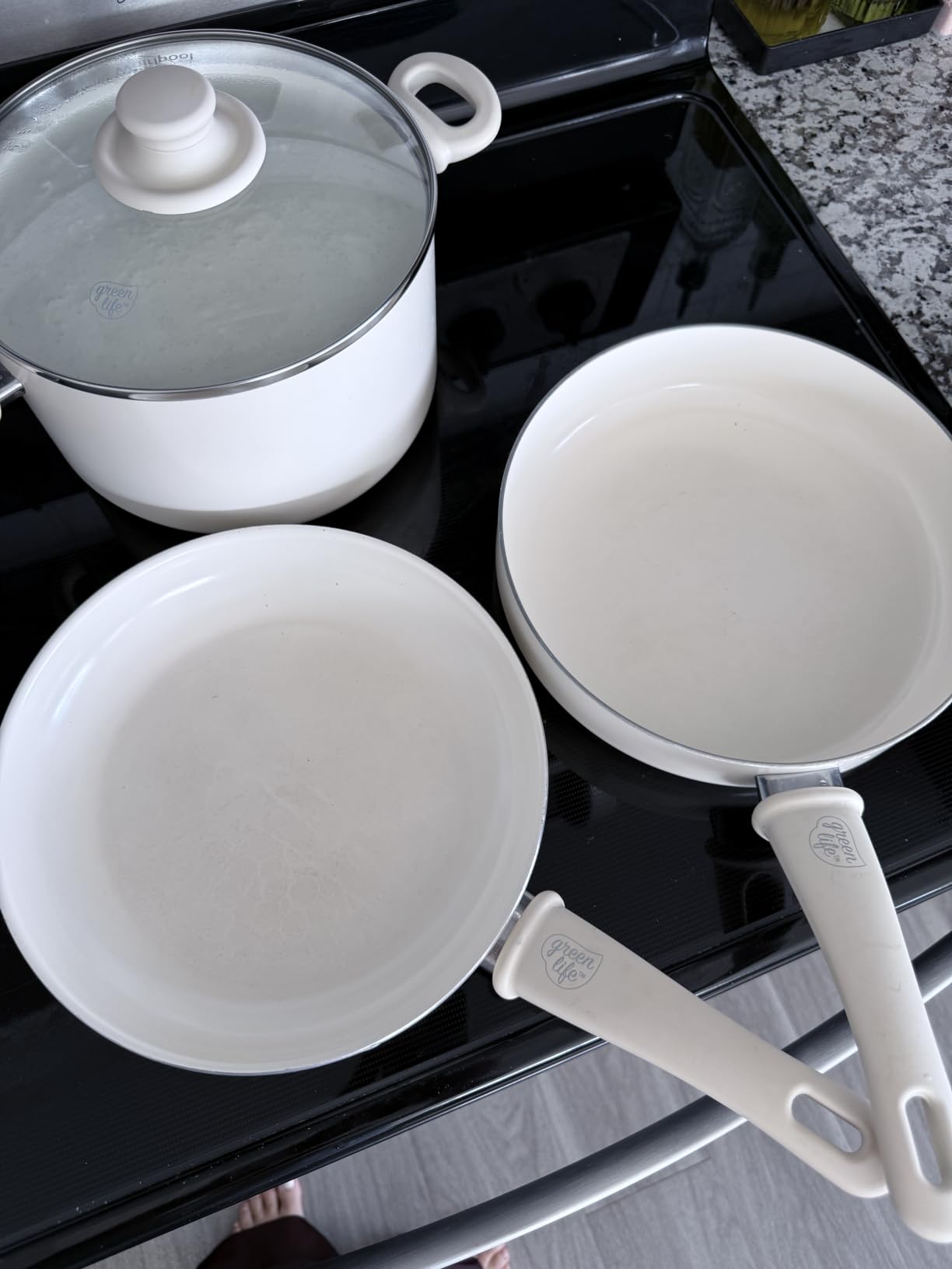 GreenLife 16pc Ceramic Nonstick Pots & Pans Cookware Set, Beige Taupe | PFAS-Free Nonstick Coating, Stockpot, Frying Pans, Saucepan, Sauté, Induction Ready, All Stovetop Compatible, Dishwasher Safe customer photo 2
