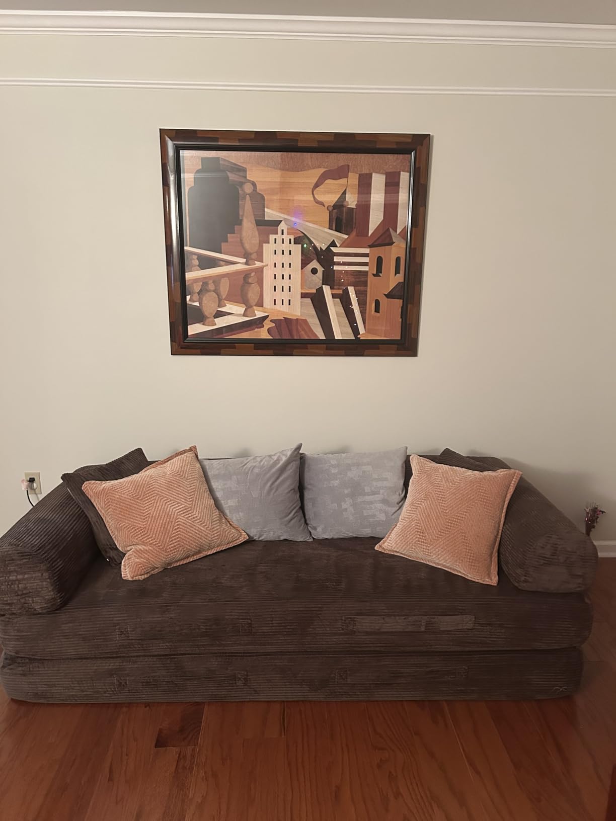 75'' Convertible Sofa Couch Bed Queen, Foldable Boneless Couch Sleeper Sofa | 4-in-1 Pull Out Futon Mattress Floor Couch with Large Pillow, No Assembly for Living Room/Bedroom, Chenille, Beige customer photo 1